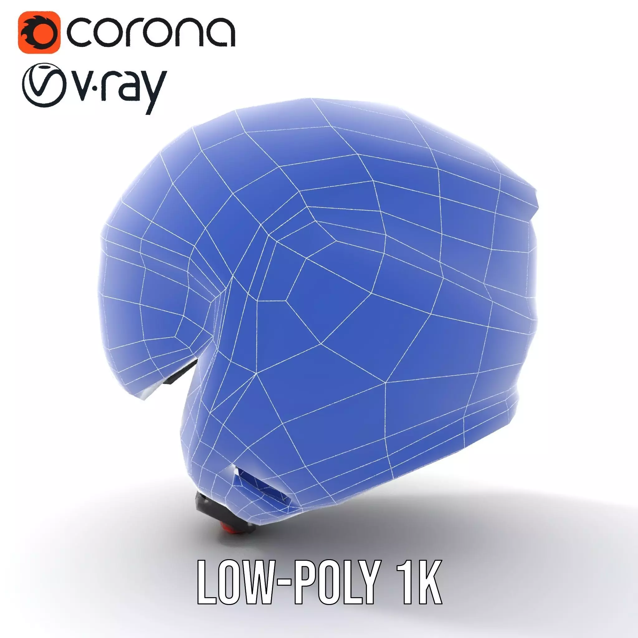 Futuristic White Helmet Model Pack with Advanced Design Low-poly 3D model_31