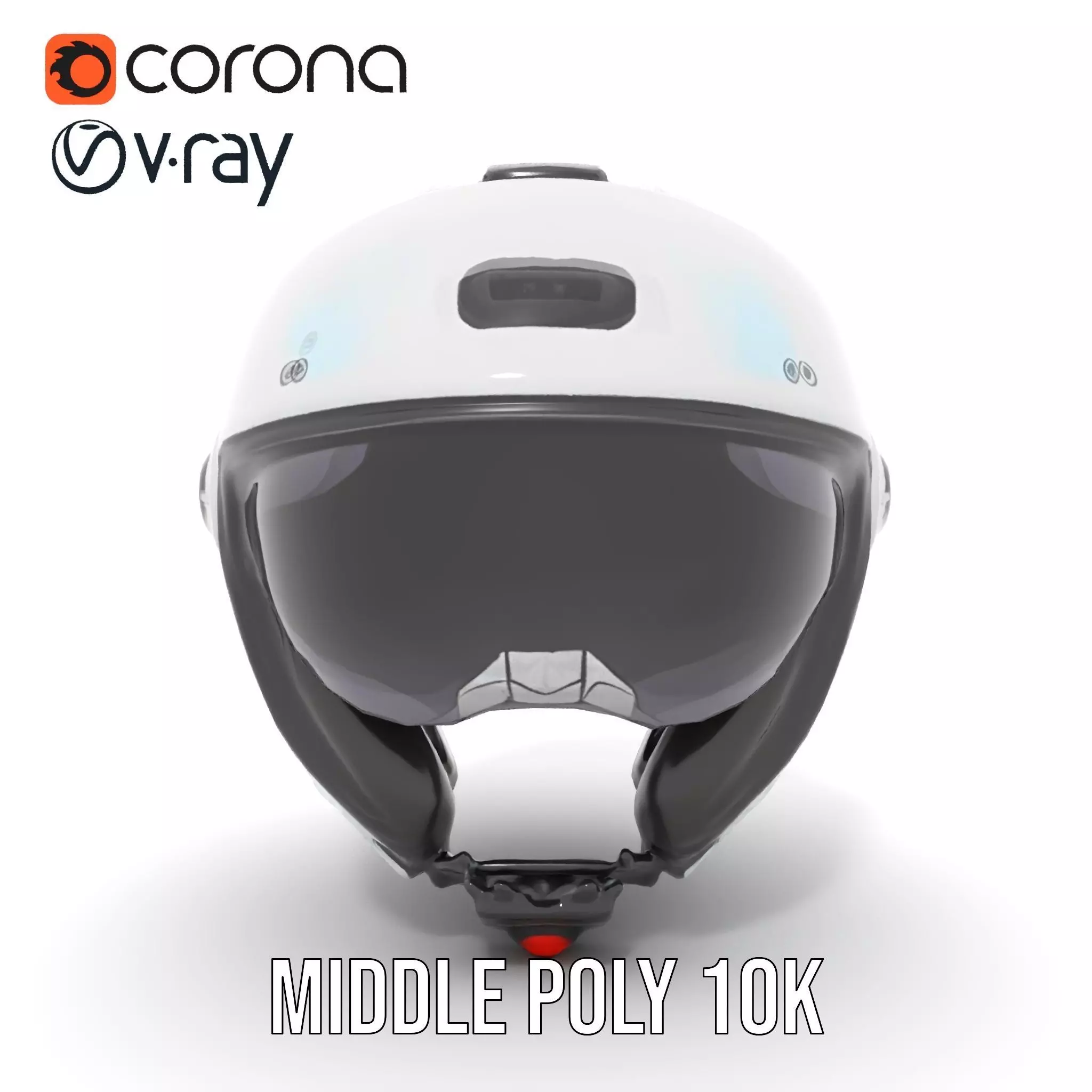 Futuristic White Helmet Model Pack with Advanced Design Low-poly 3D model_13