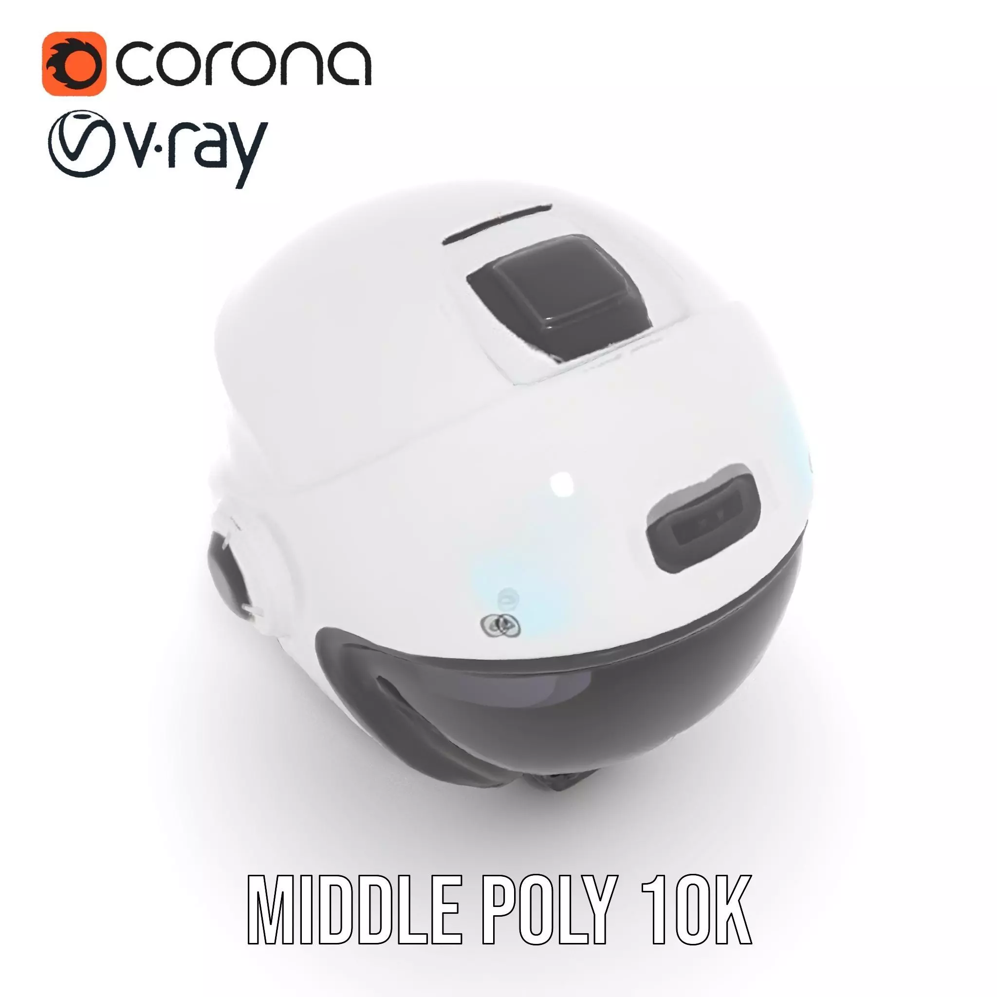 Futuristic White Helmet Model Pack with Advanced Design Low-poly 3D model_18