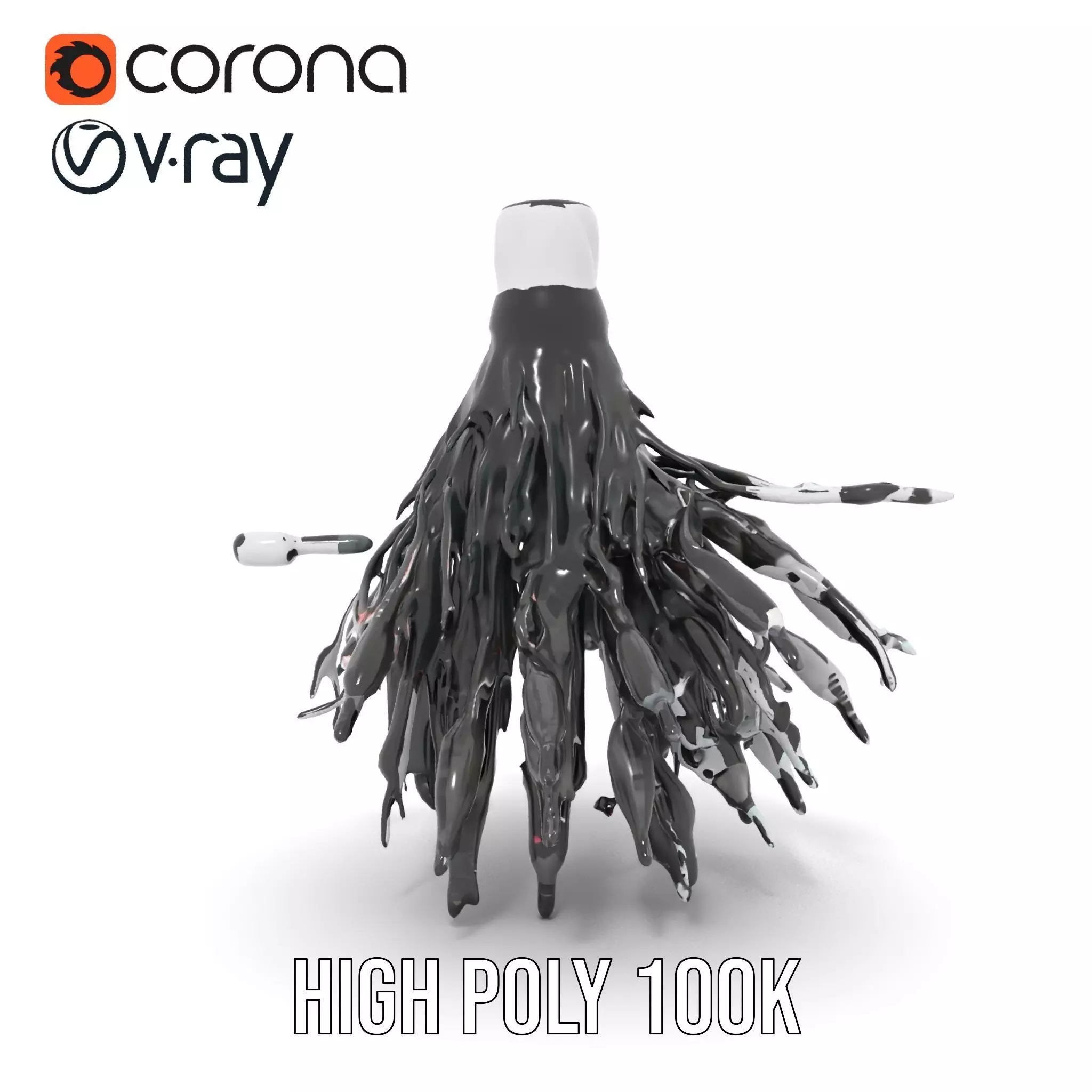 Futuristic White Helmet Model Pack with Advanced Design Low-poly 3D model_26