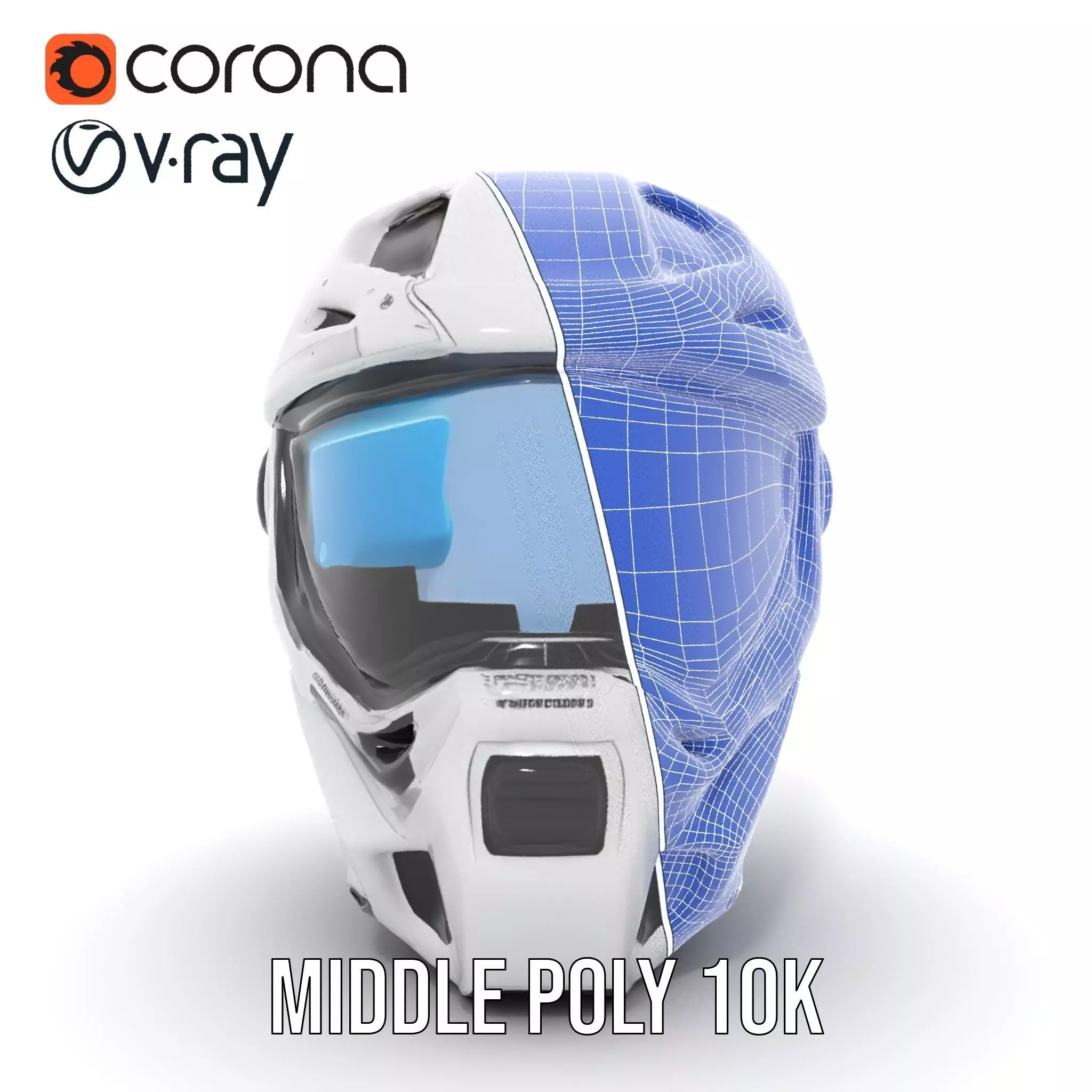Futuristic SciFi Helmet Model Pack with High Detail Low-poly 3D model_29
