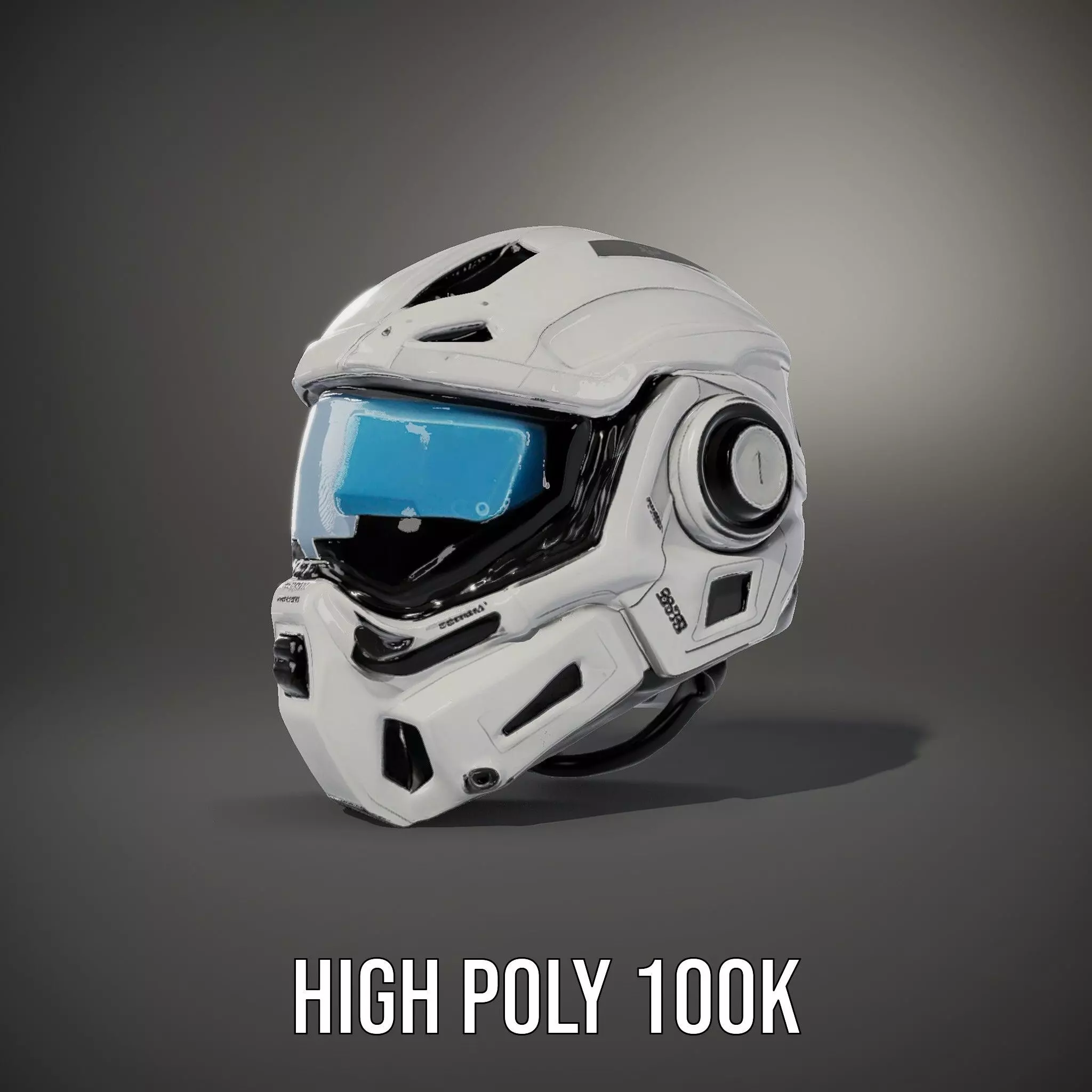 Futuristic SciFi Helmet Model Pack with High Detail Low-poly 3D model_8