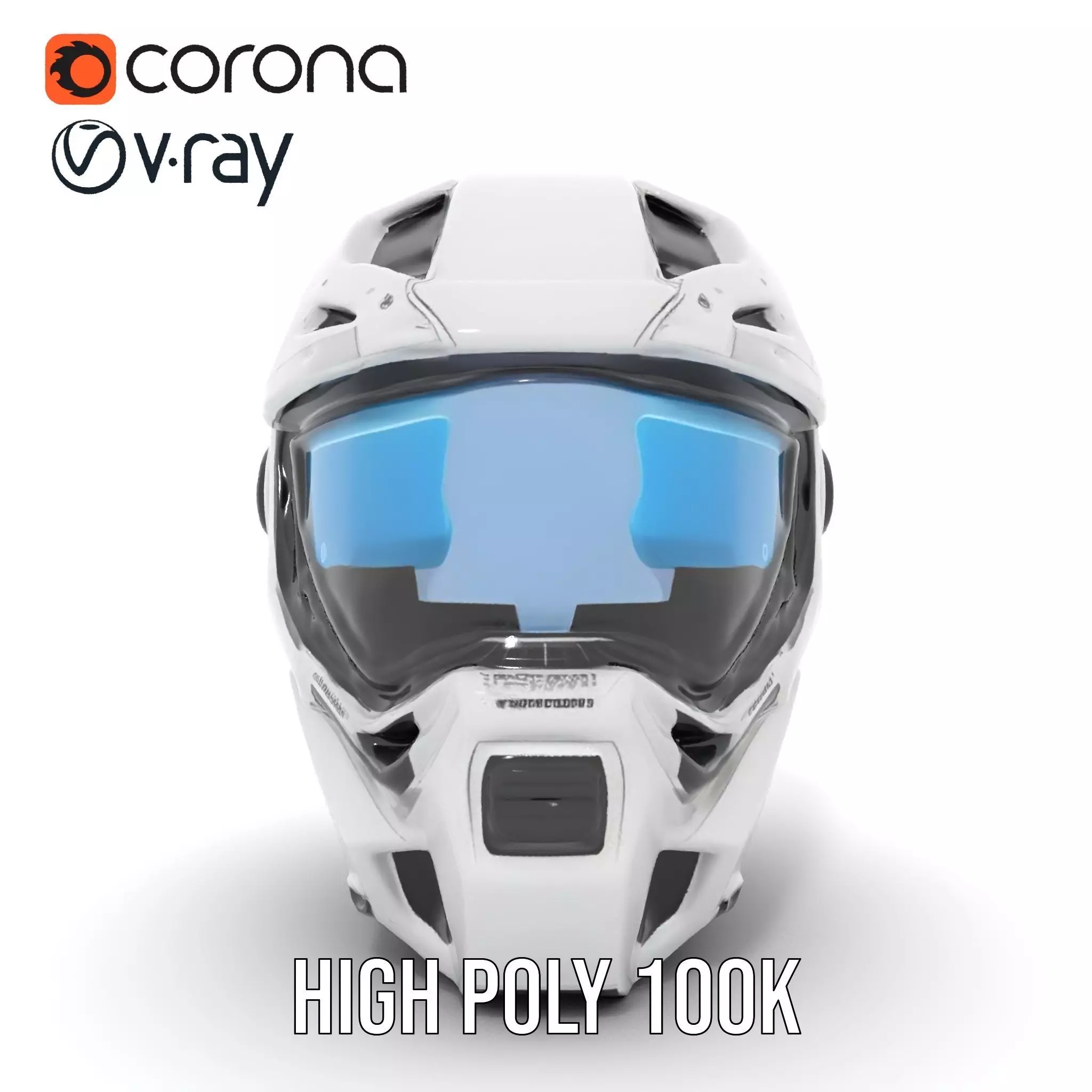 Futuristic SciFi Helmet Model Pack with High Detail Low-poly 3D model_23