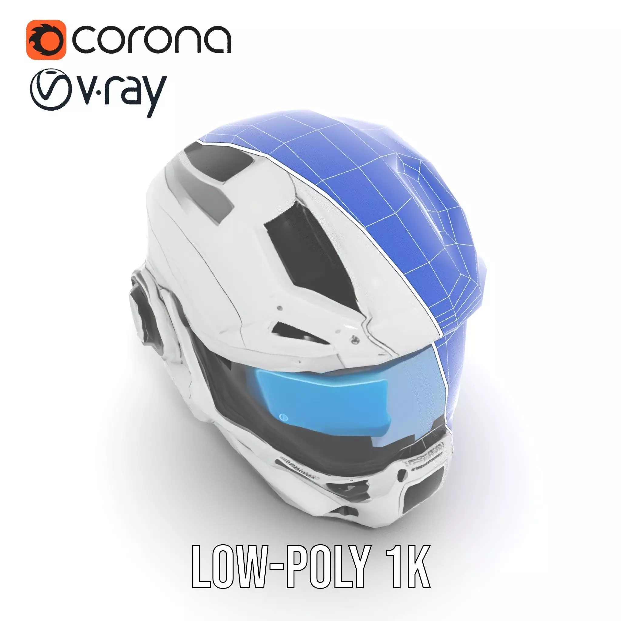 Futuristic SciFi Helmet Model Pack with High Detail Low-poly 3D model_22