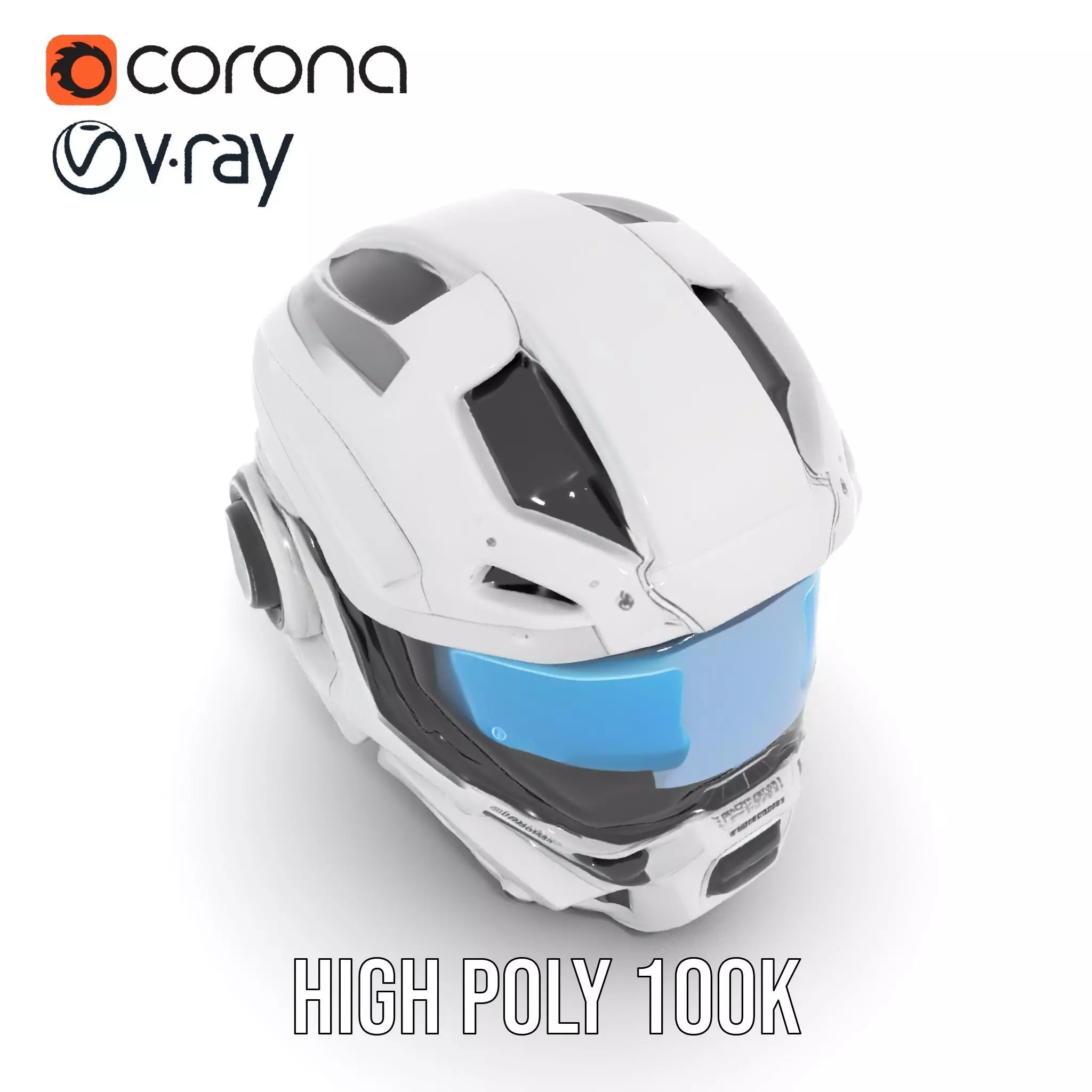 Futuristic SciFi Helmet Model Pack with High Detail Low-poly 3D model_15