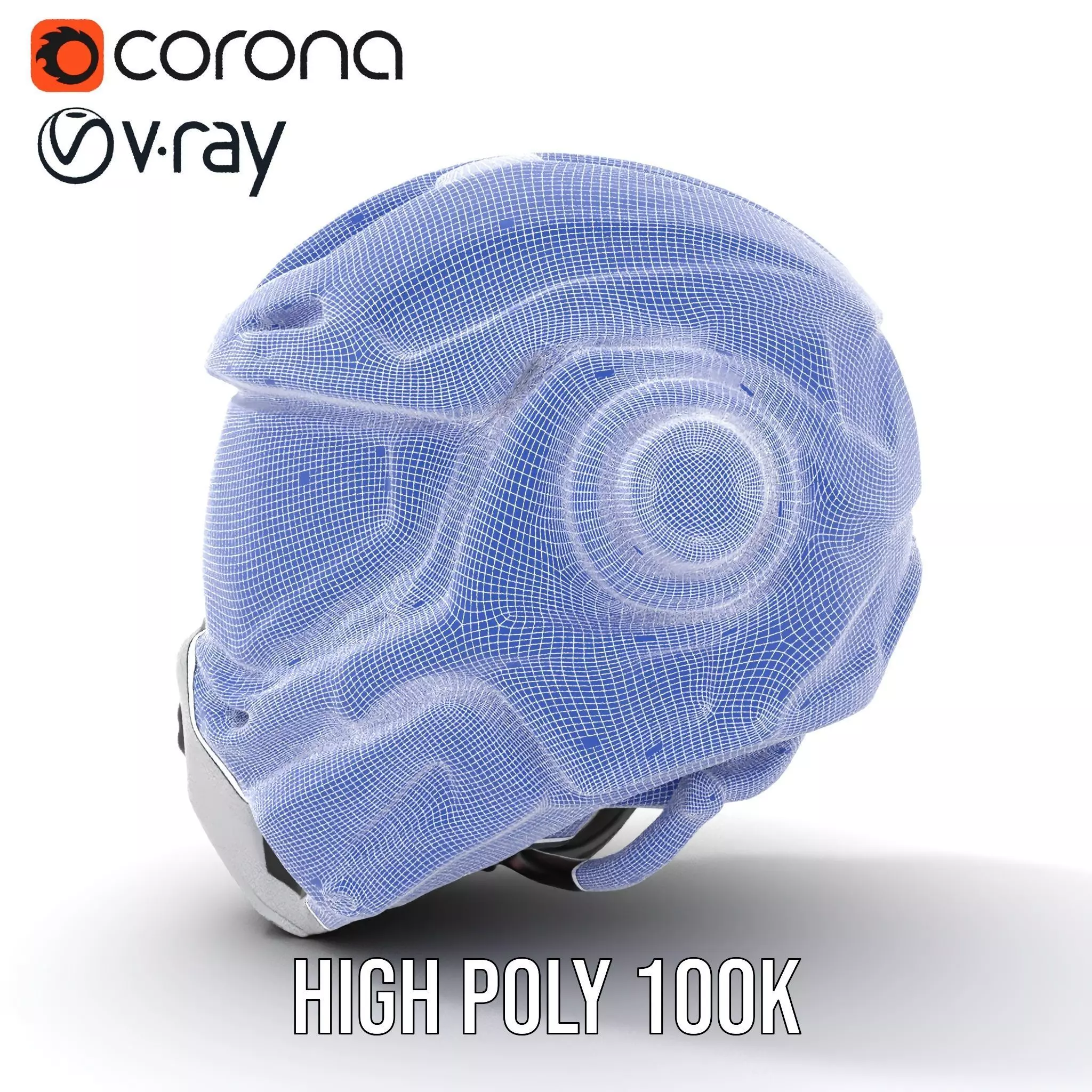 Futuristic SciFi Helmet Model Pack with High Detail Low-poly 3D model_32