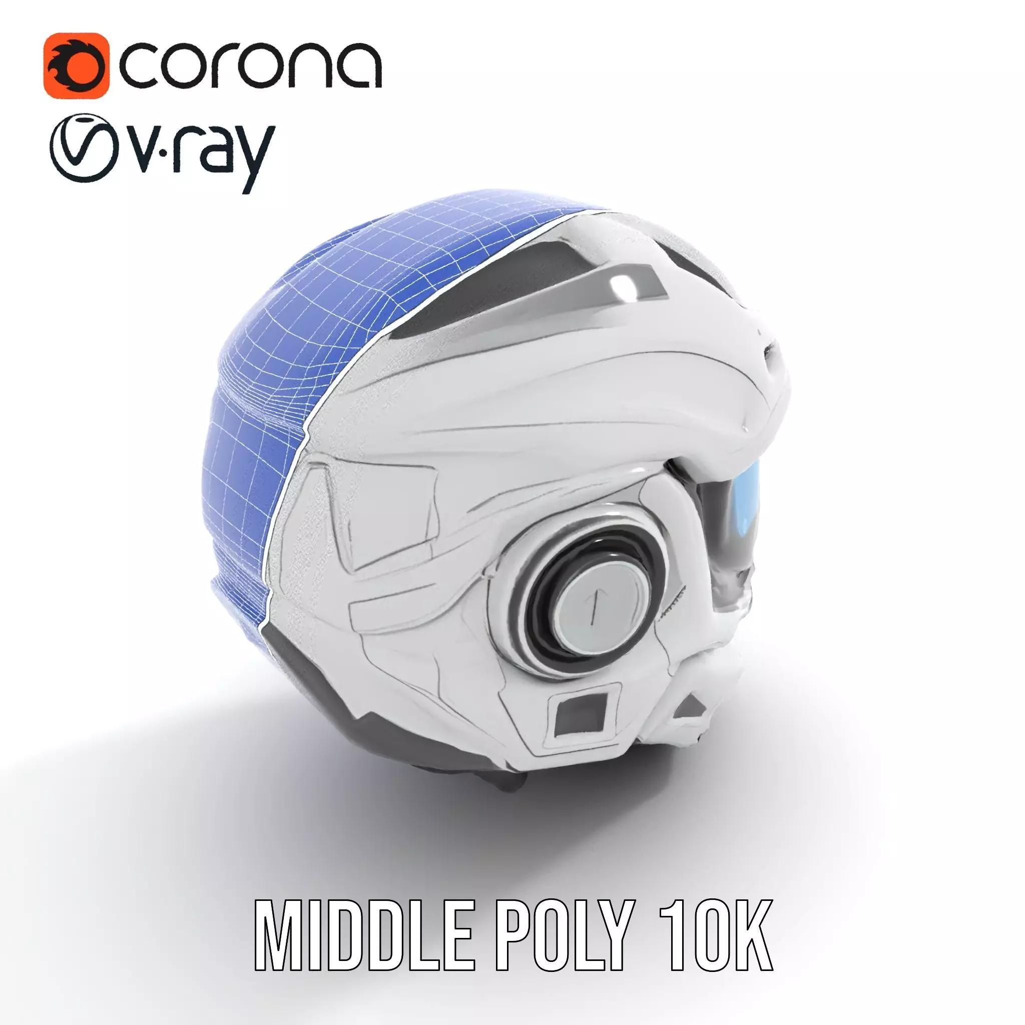 Futuristic SciFi Helmet Model Pack with High Detail Low-poly 3D model_13