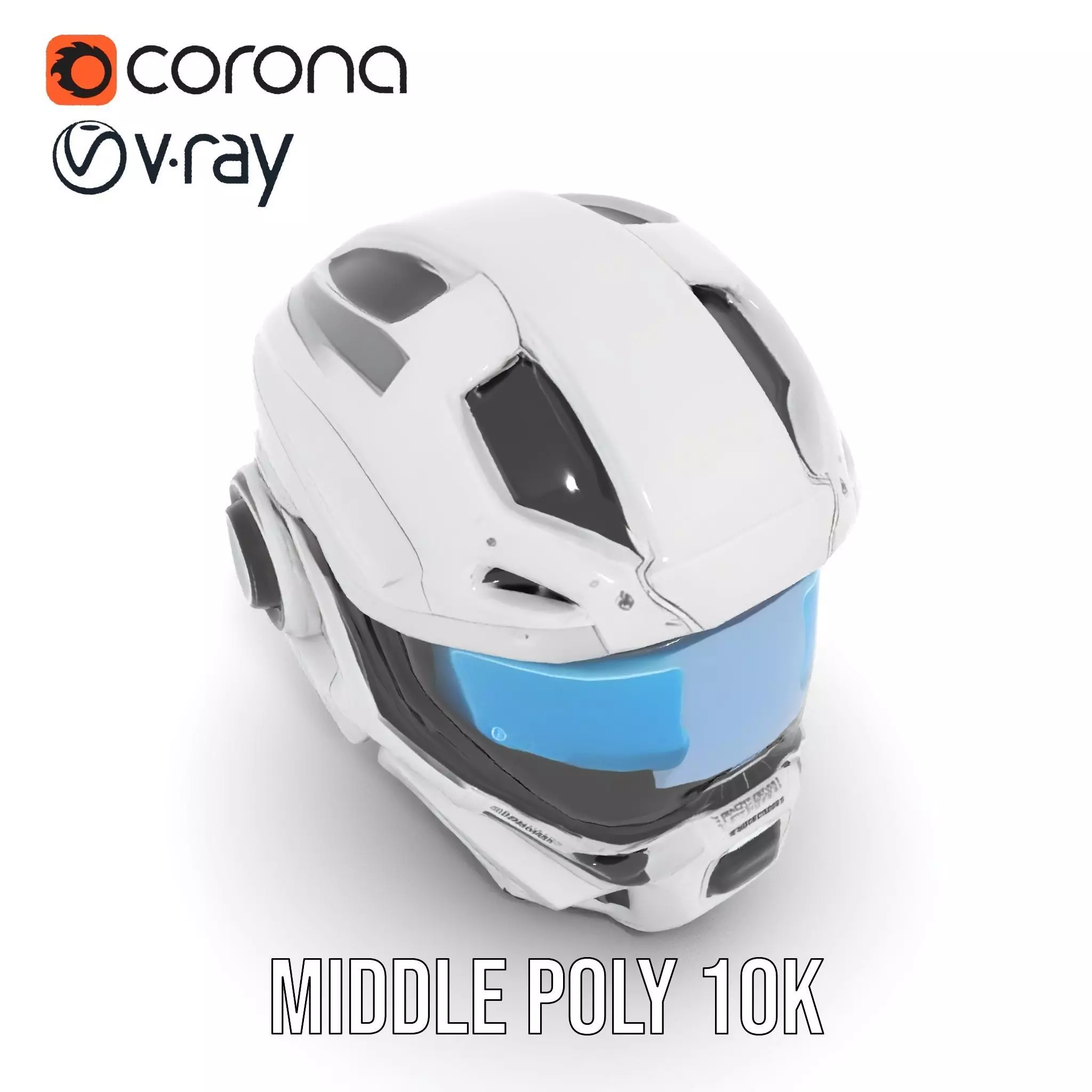 Futuristic SciFi Helmet Model Pack with High Detail Low-poly 3D model_19