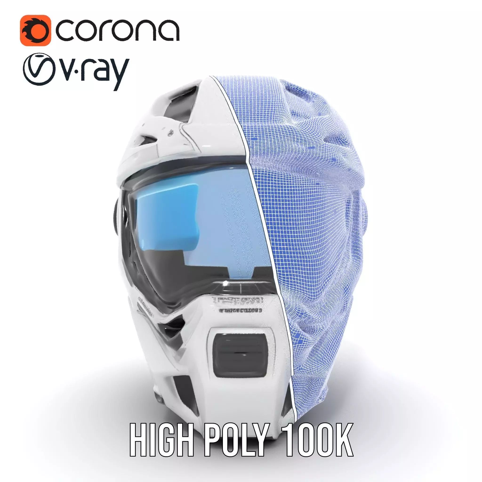 Futuristic SciFi Helmet Model Pack with High Detail Low-poly 3D model_33