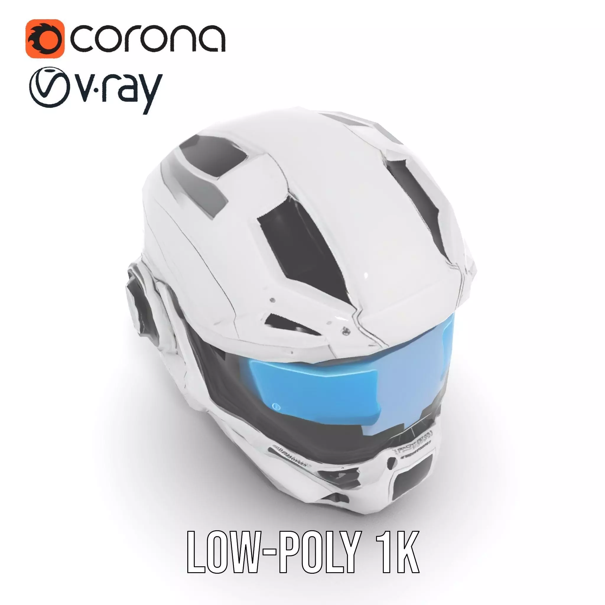 Futuristic SciFi Helmet Model Pack with High Detail Low-poly 3D model_9
