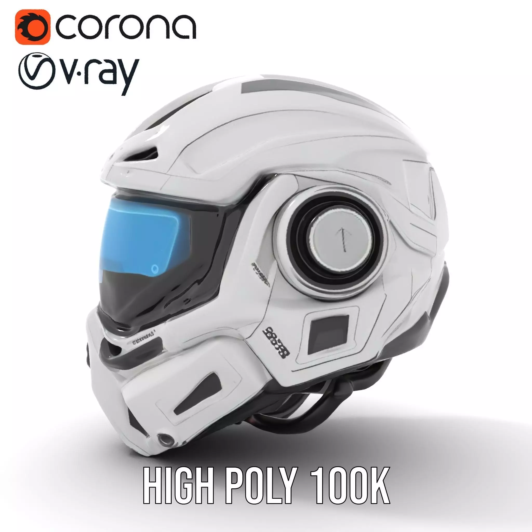 Futuristic SciFi Helmet Model Pack with High Detail Low-poly 3D model_18