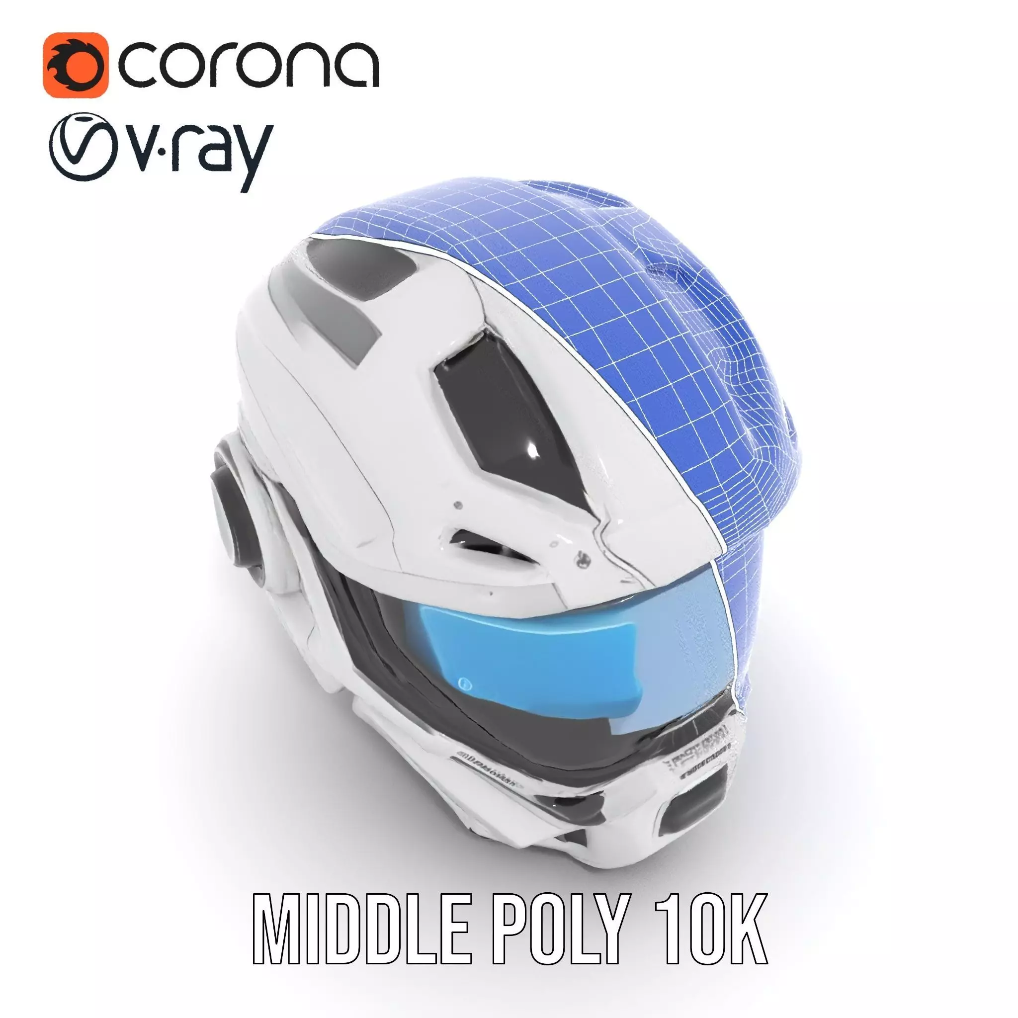 Futuristic SciFi Helmet Model Pack with High Detail Low-poly 3D model_11