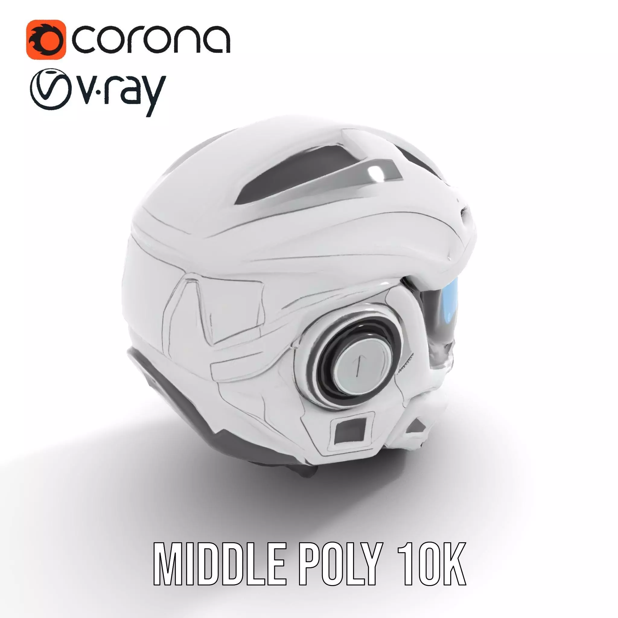 Futuristic SciFi Helmet Model Pack with High Detail Low-poly 3D model_6