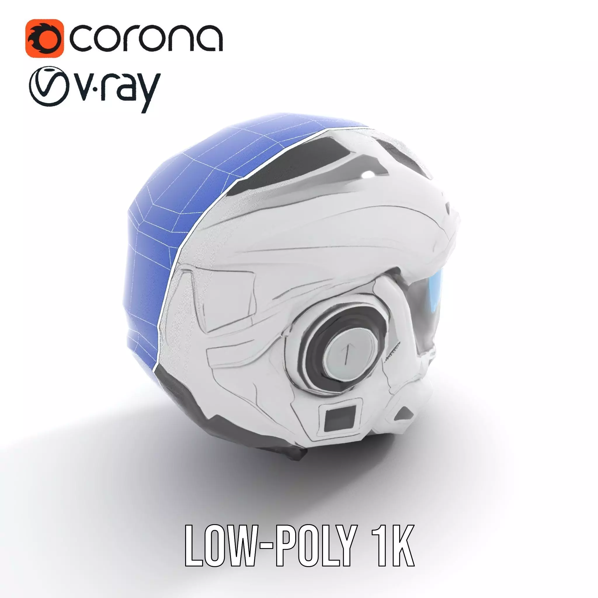Futuristic SciFi Helmet Model Pack with High Detail Low-poly 3D model_25