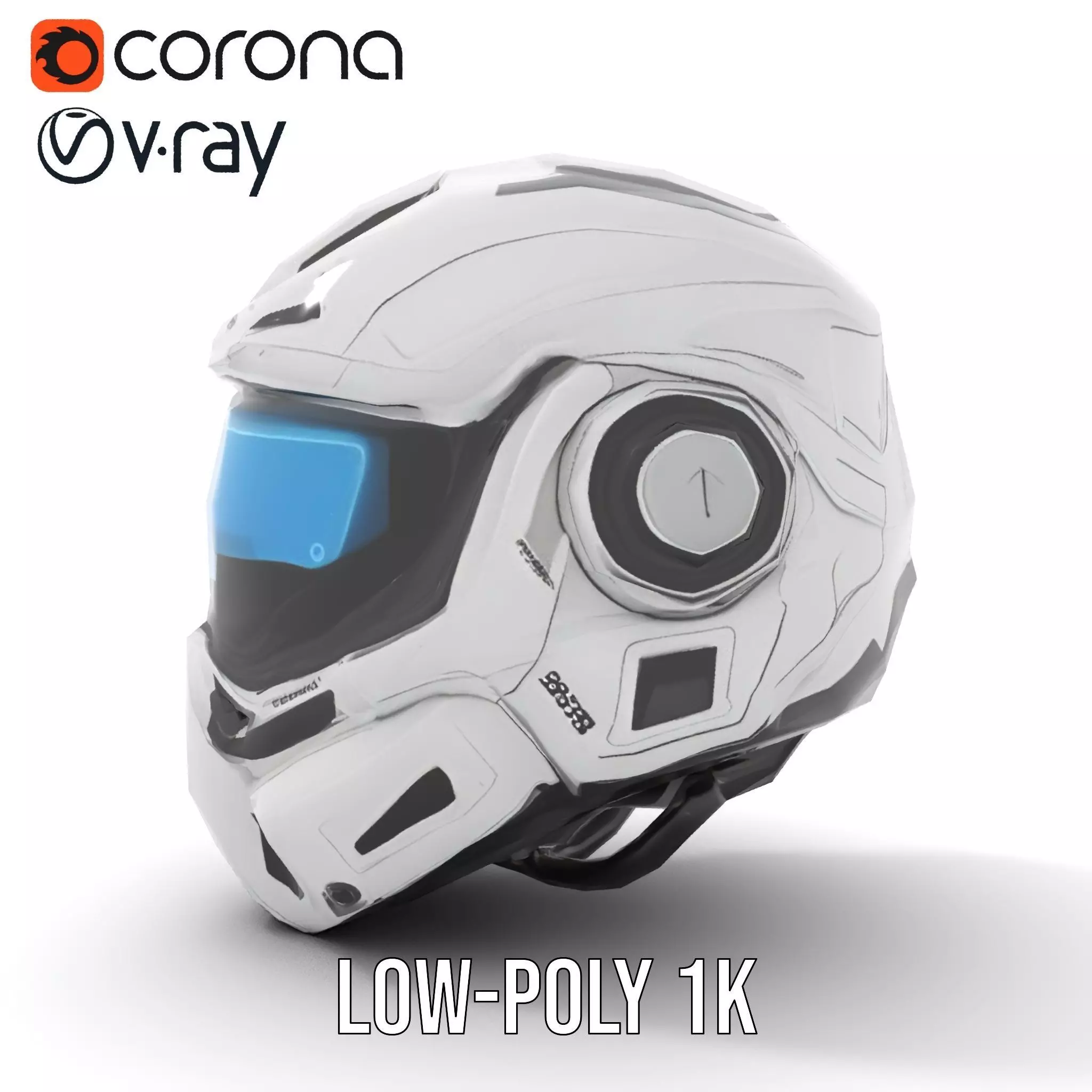 Futuristic SciFi Helmet Model Pack with High Detail Low-poly 3D model_14