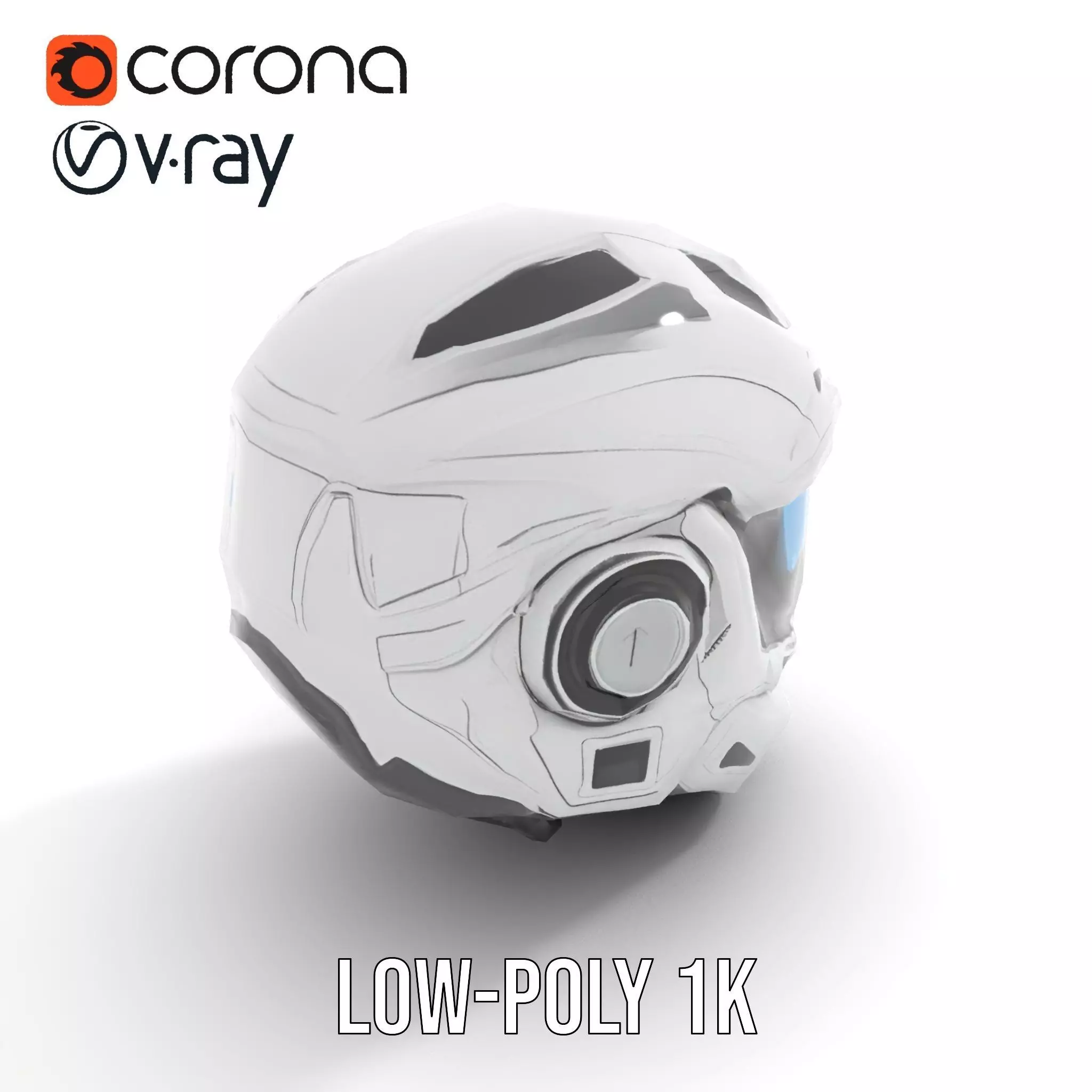 Futuristic SciFi Helmet Model Pack with High Detail Low-poly 3D model_12