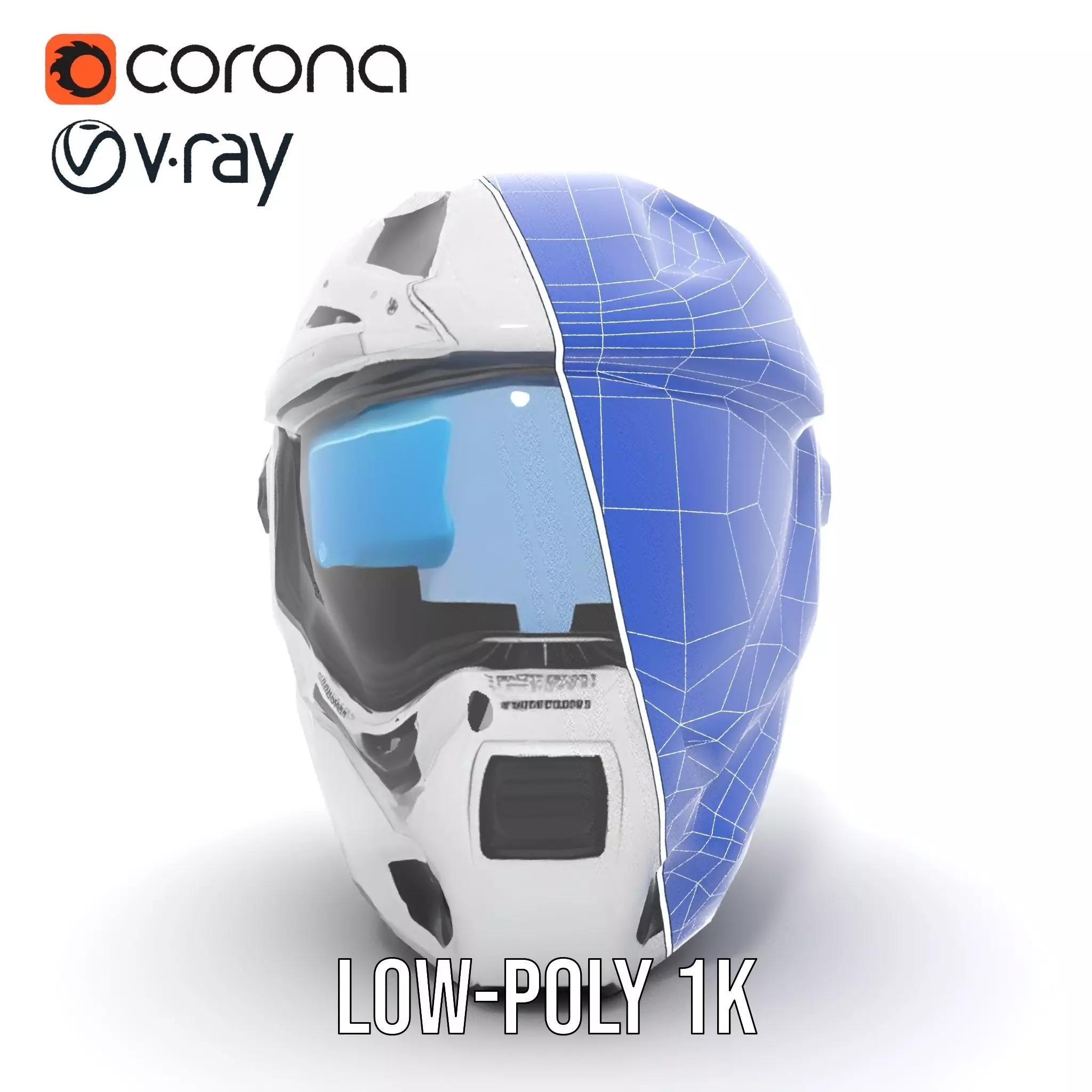 Futuristic SciFi Helmet Model Pack with High Detail Low-poly 3D model_20
