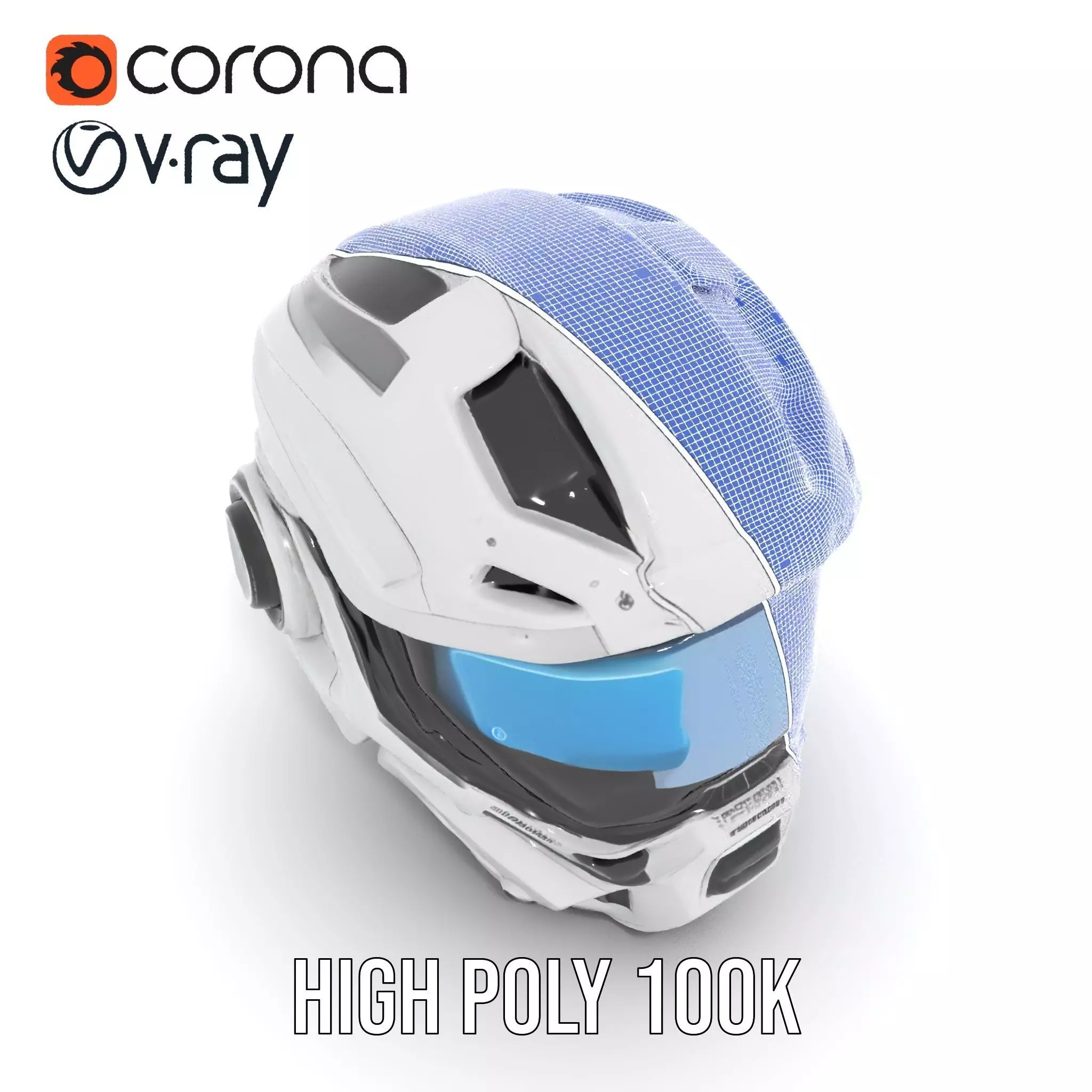 Futuristic SciFi Helmet Model Pack with High Detail Low-poly 3D model_34