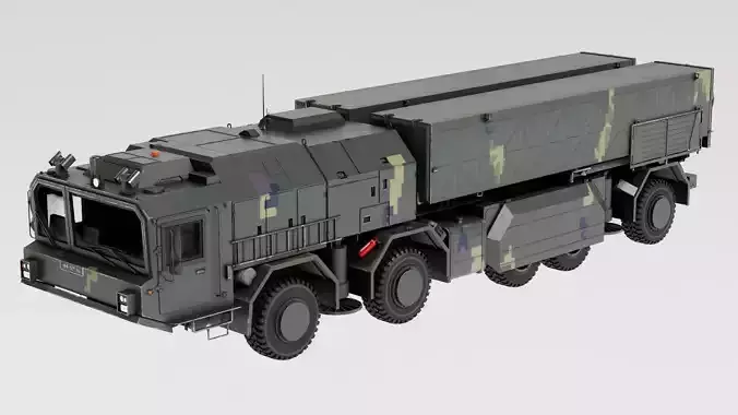 Ukraine Sapsan Hrim-2 Missile System Low-poly 3D model