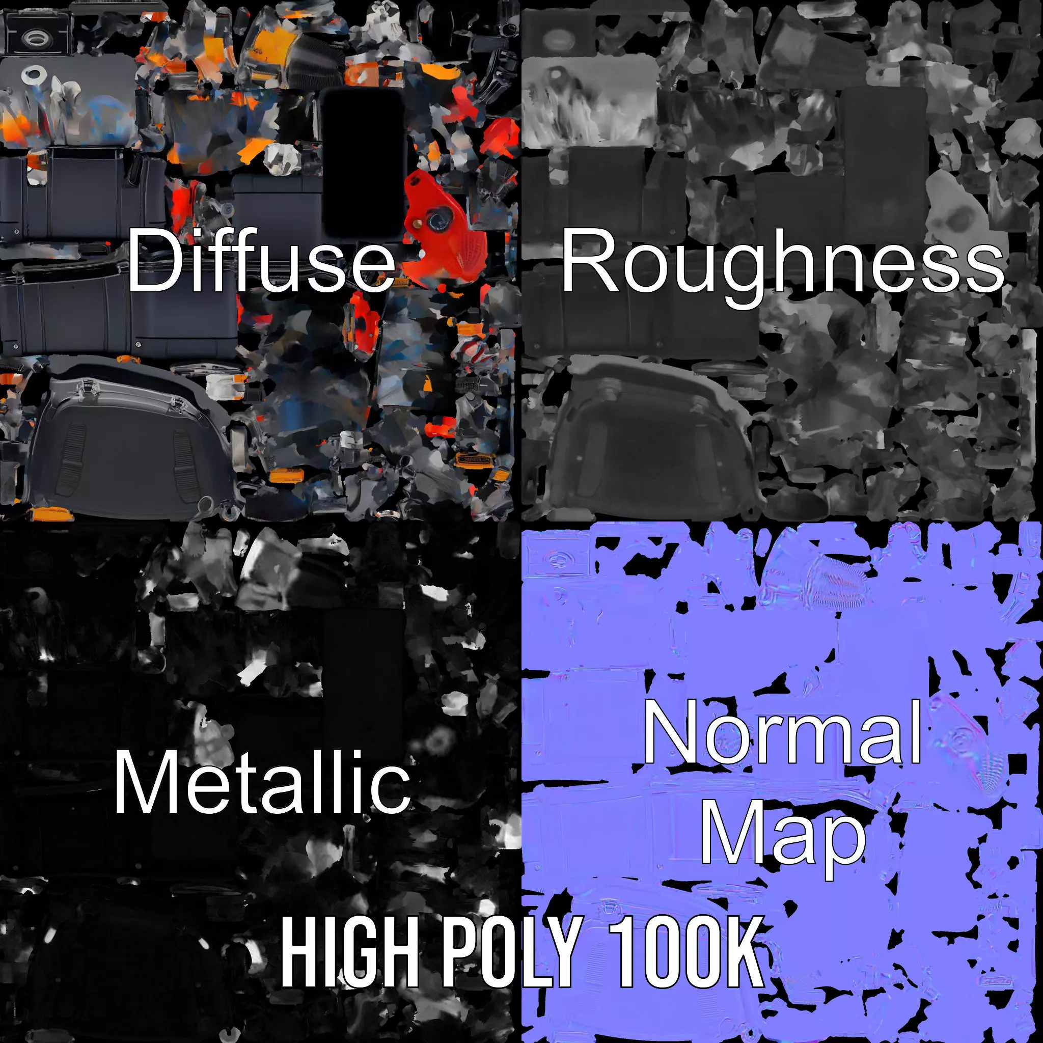 Comprehensive Toolset Model Pack for Production and Game Engines Low-poly 3D model_4