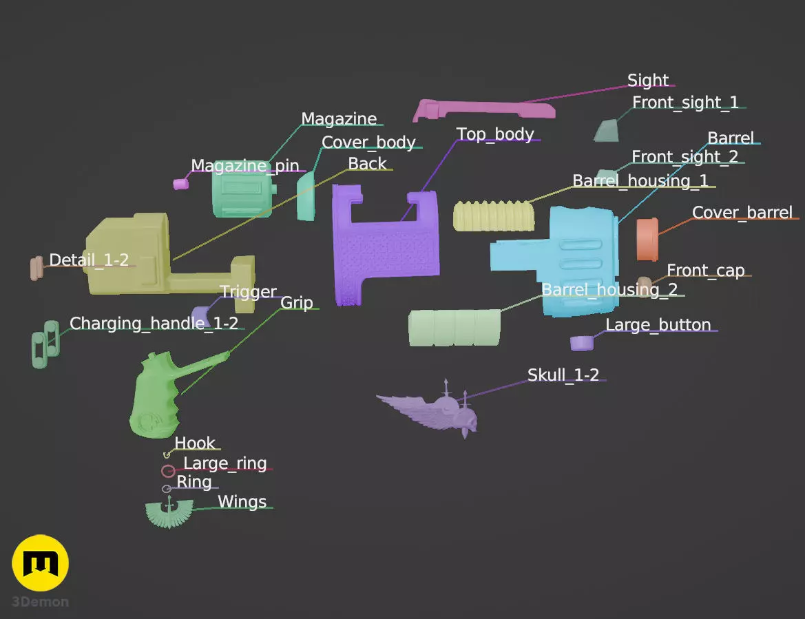 Dark Angels Plasma Pistol 3D print model_5