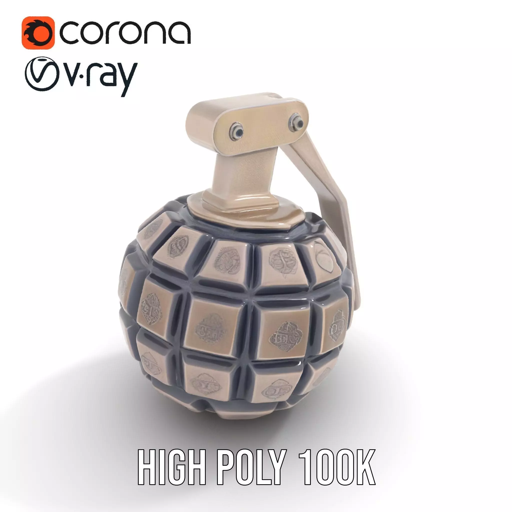 Grenade Model Pack  Detailed Modular Design Low-poly 3D model_17