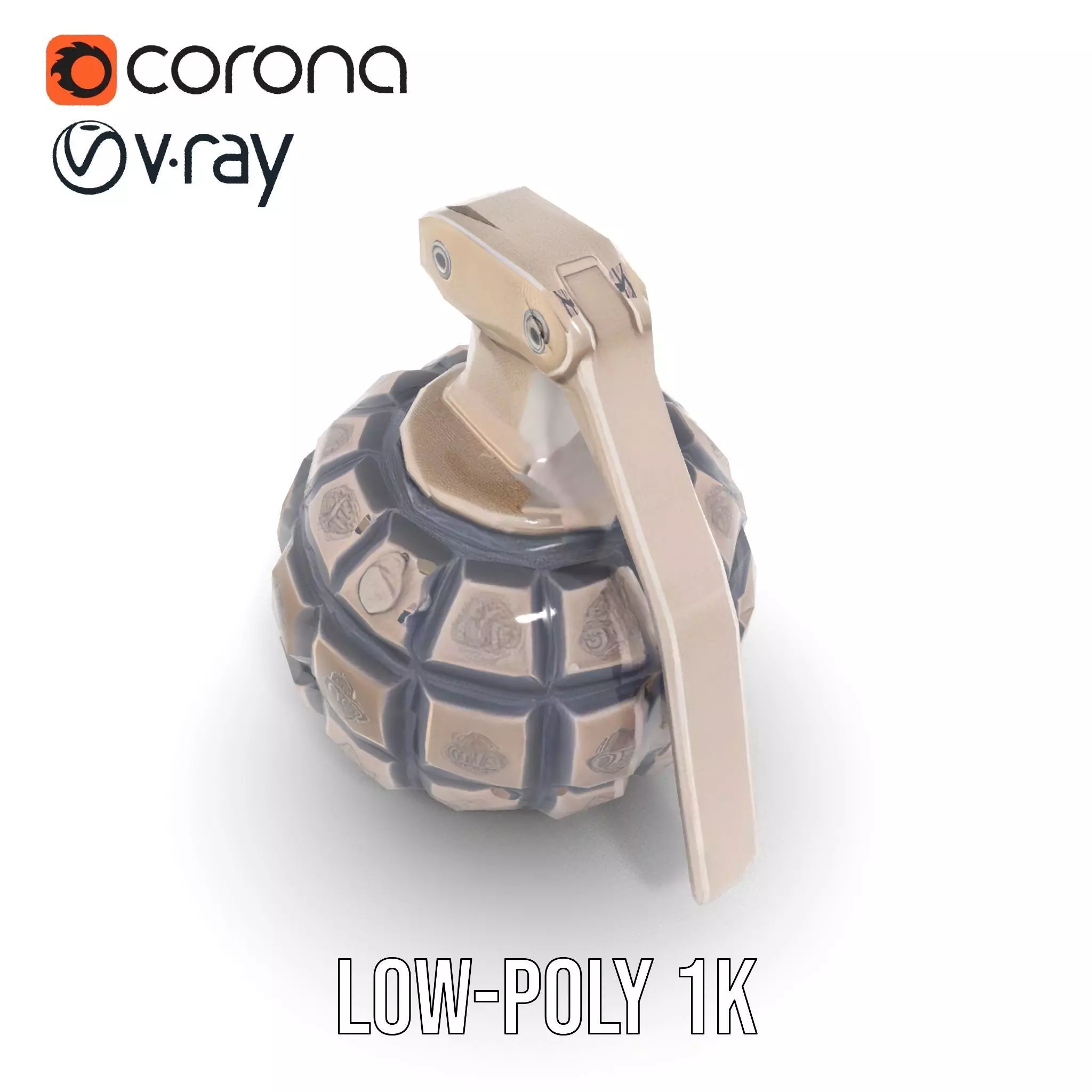 Grenade Model Pack  Detailed Modular Design Low-poly 3D model_7