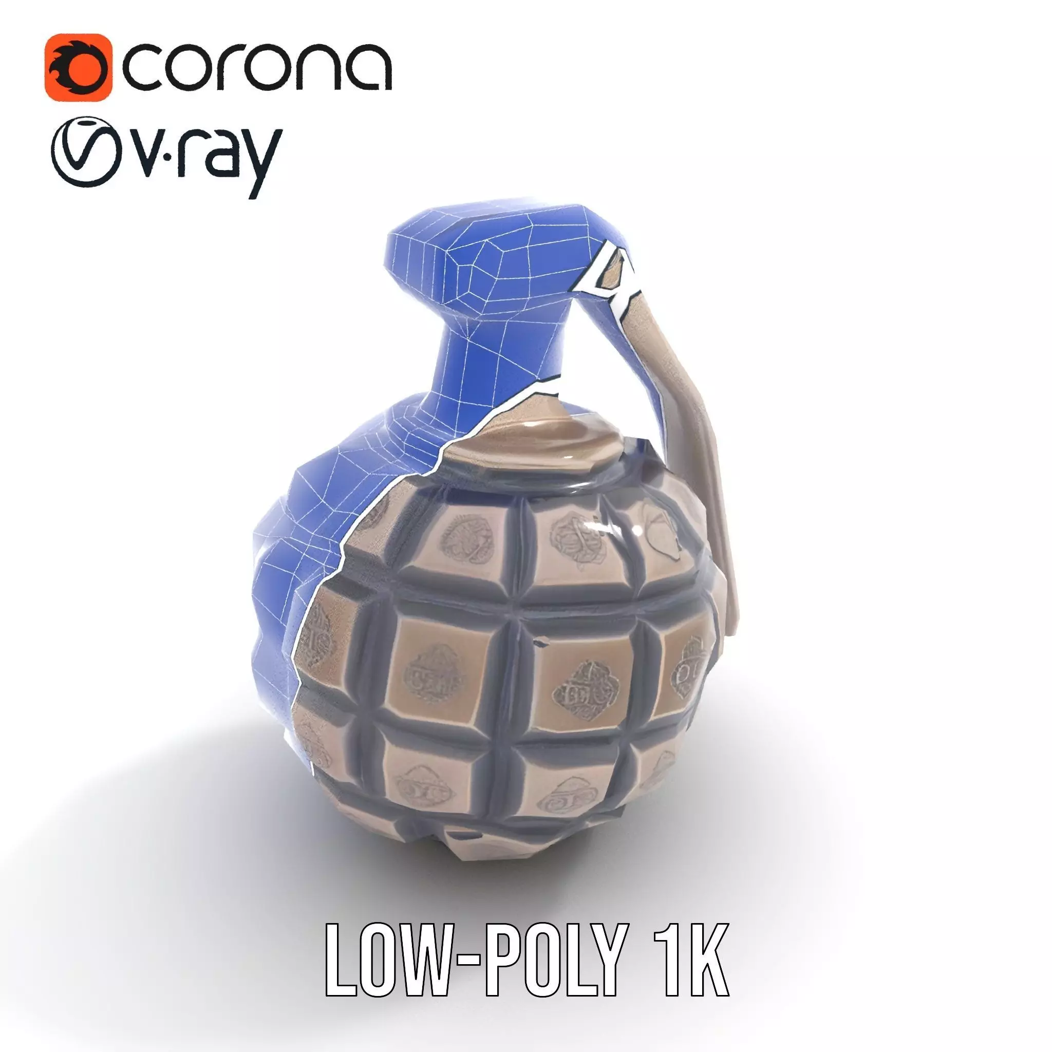 Grenade Model Pack  Detailed Modular Design Low-poly 3D model_22