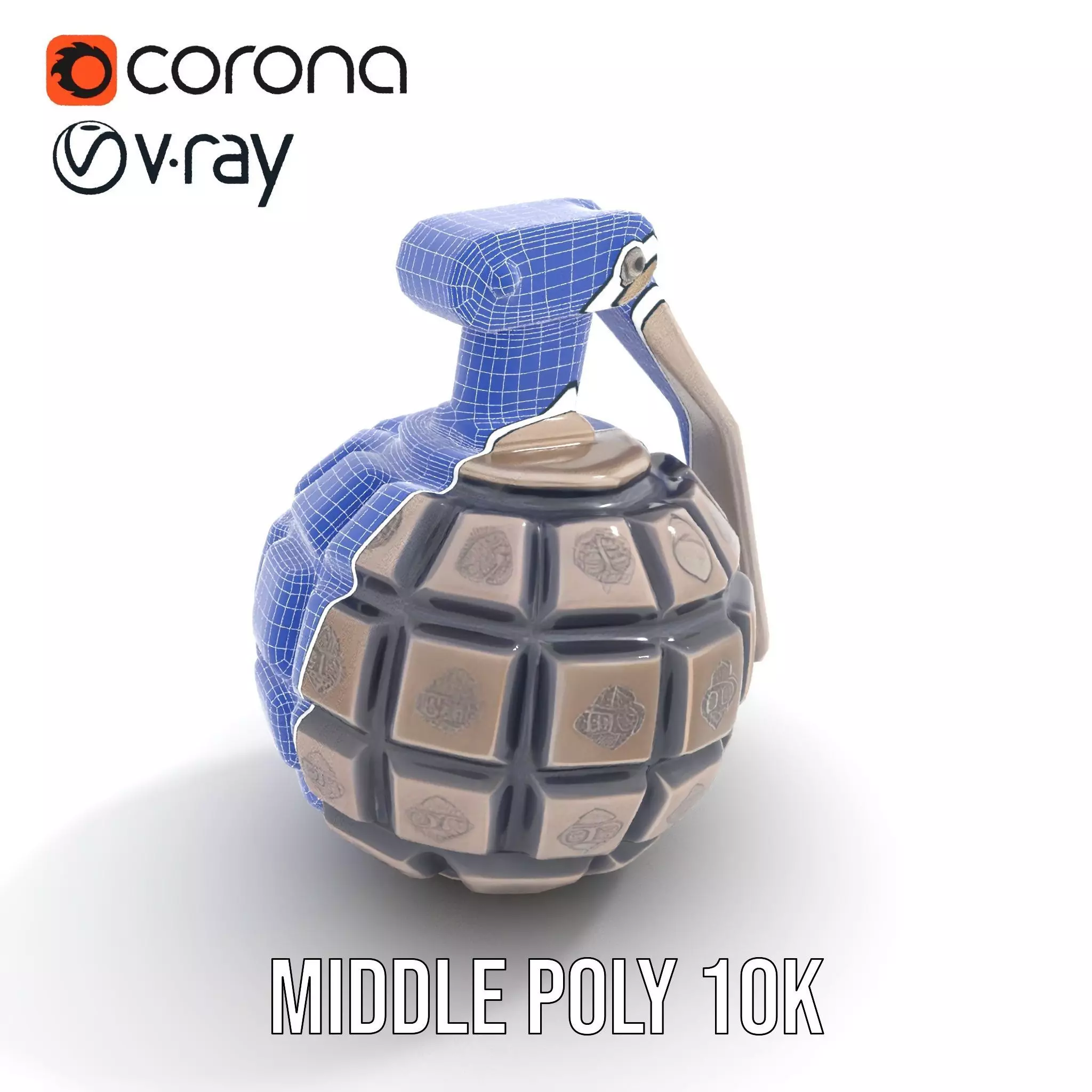 Grenade Model Pack  Detailed Modular Design Low-poly 3D model_11