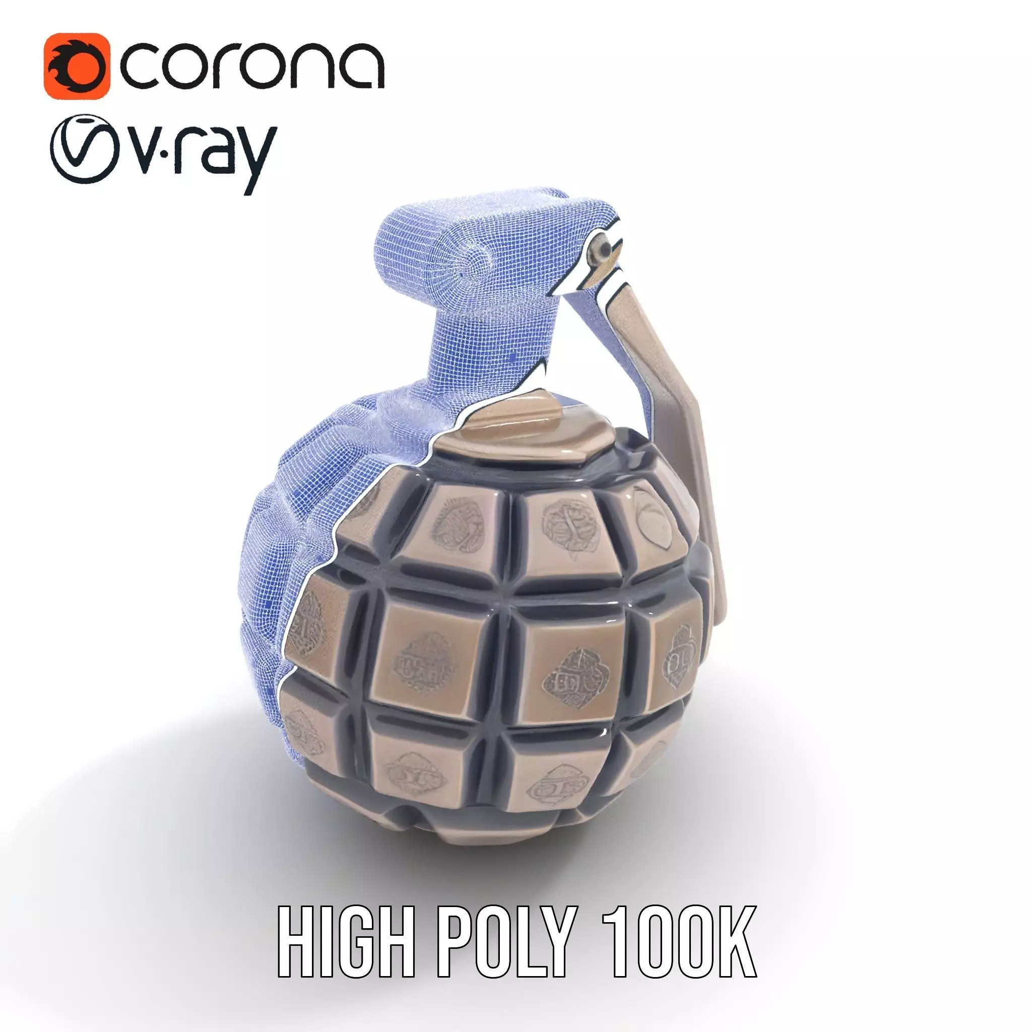 Grenade Model Pack  Detailed Modular Design Low-poly 3D model_32