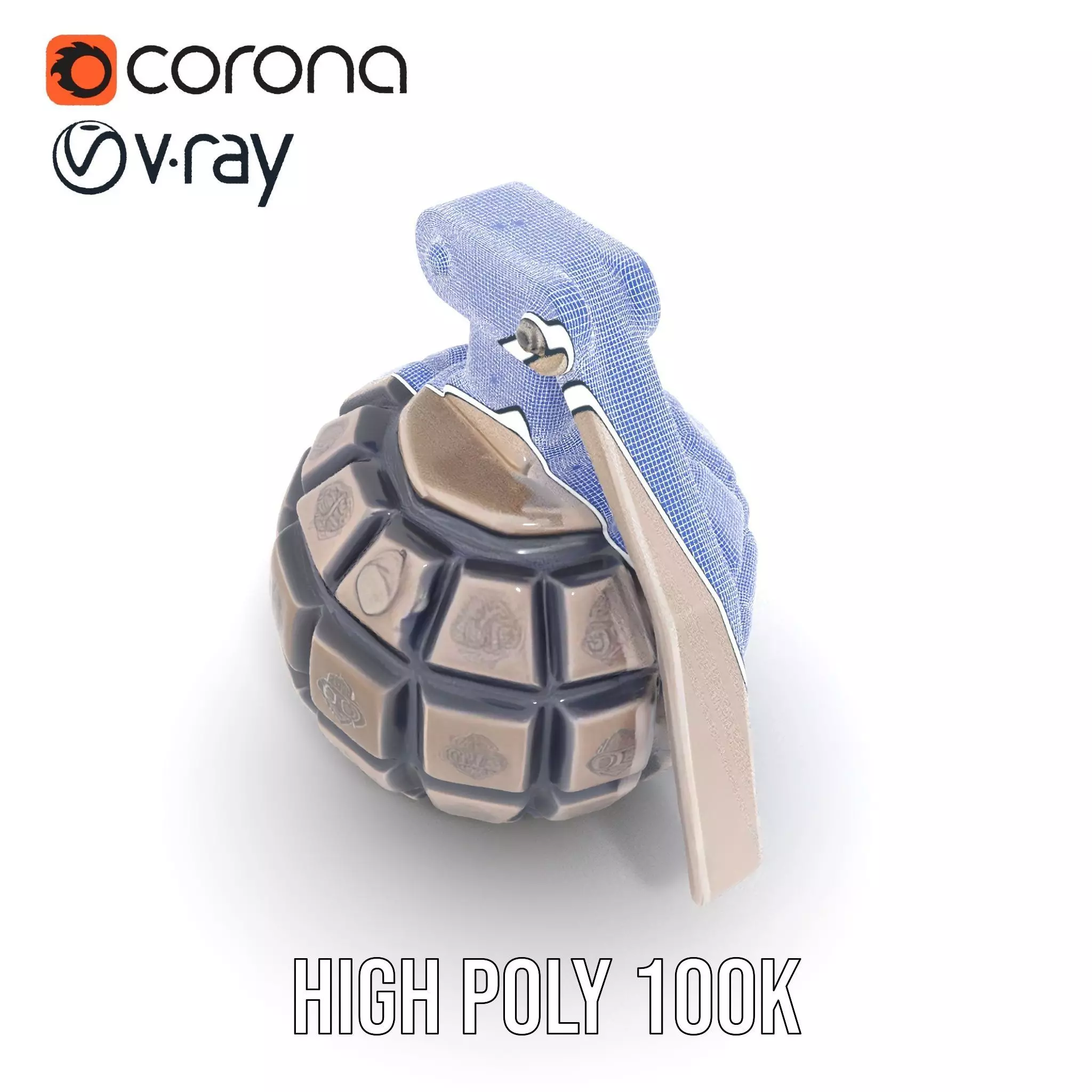 Grenade Model Pack  Detailed Modular Design Low-poly 3D model_26