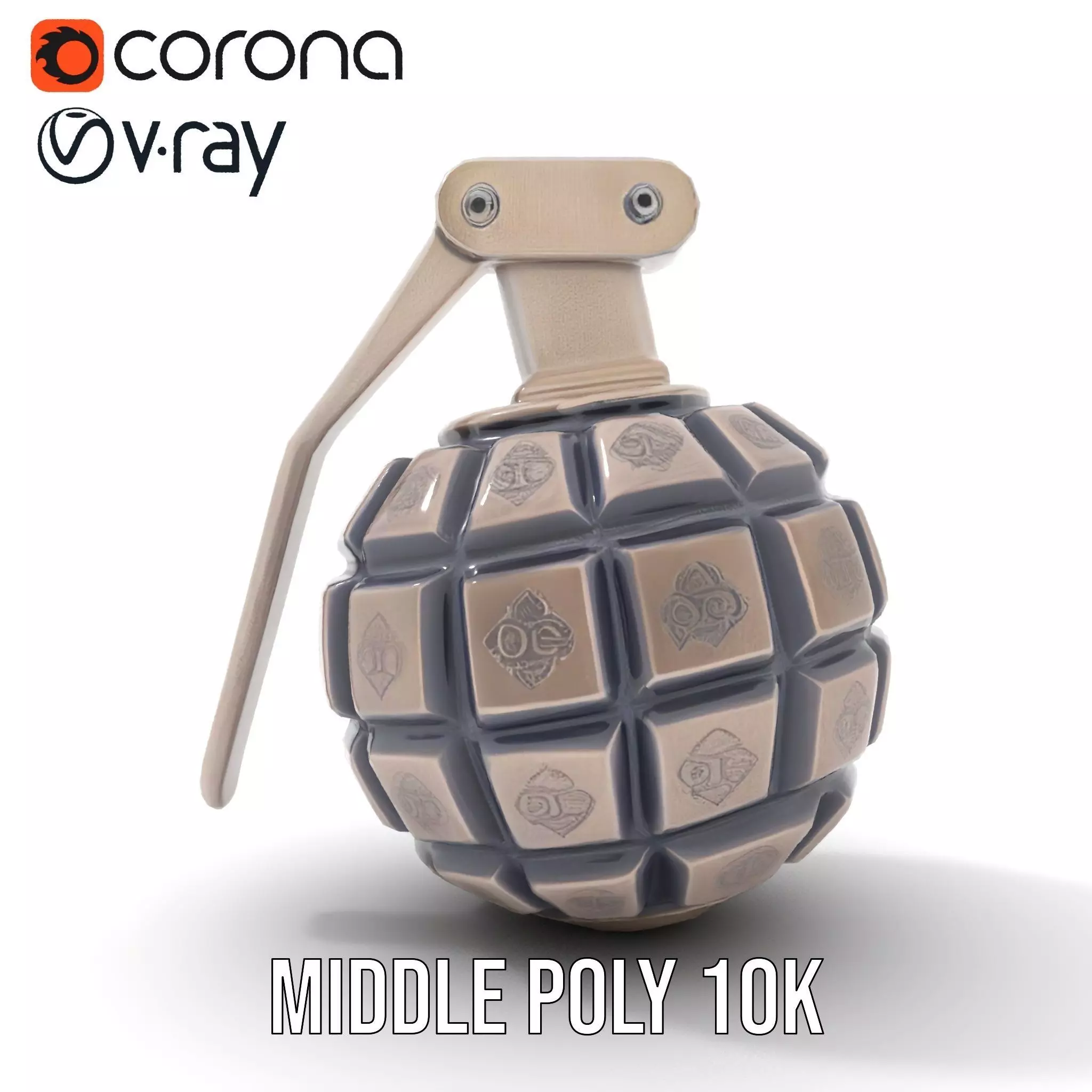 Grenade Model Pack  Detailed Modular Design Low-poly 3D model_5