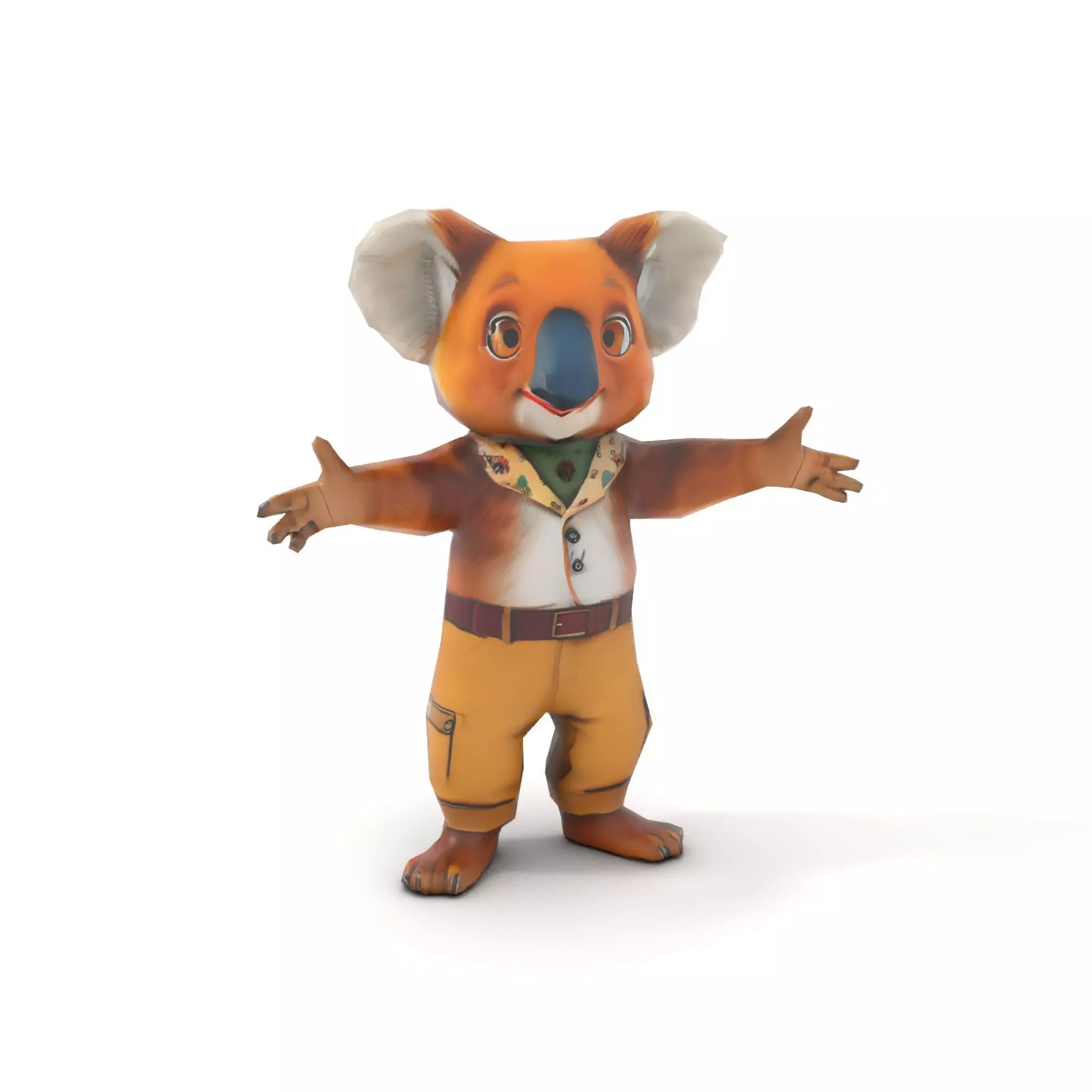 Koala Character Model Rigged and Animated Low-poly 3D model_23