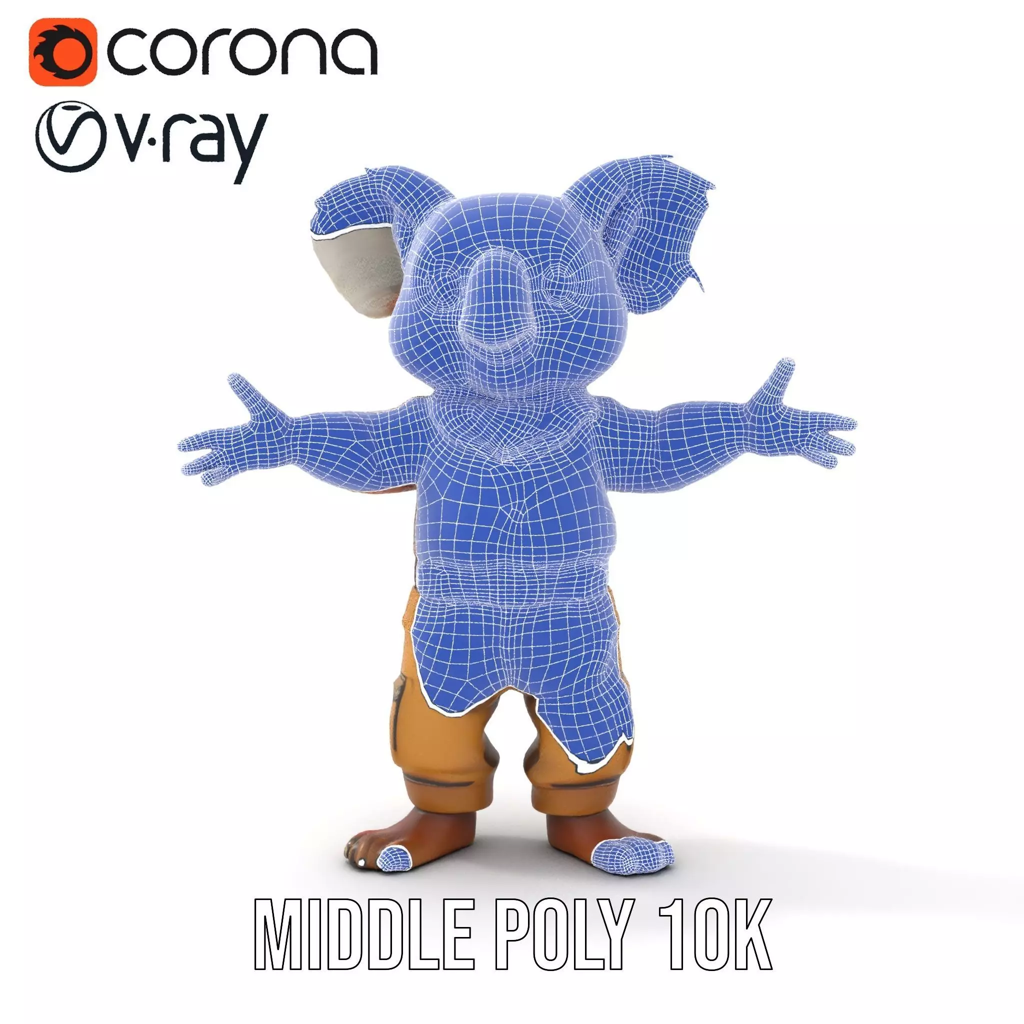 Koala Character Model Rigged and Animated Low-poly 3D model_35