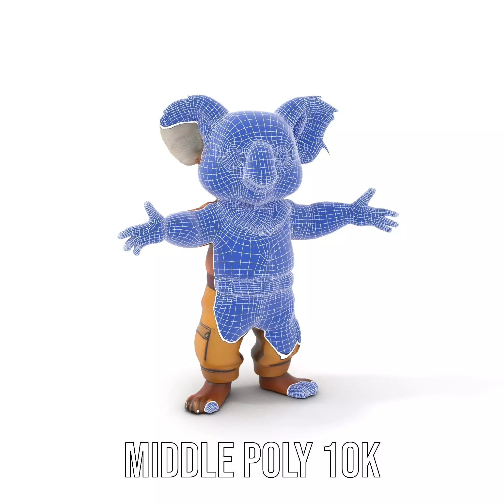 Koala Character Model Rigged and Animated Low-poly 3D model_22