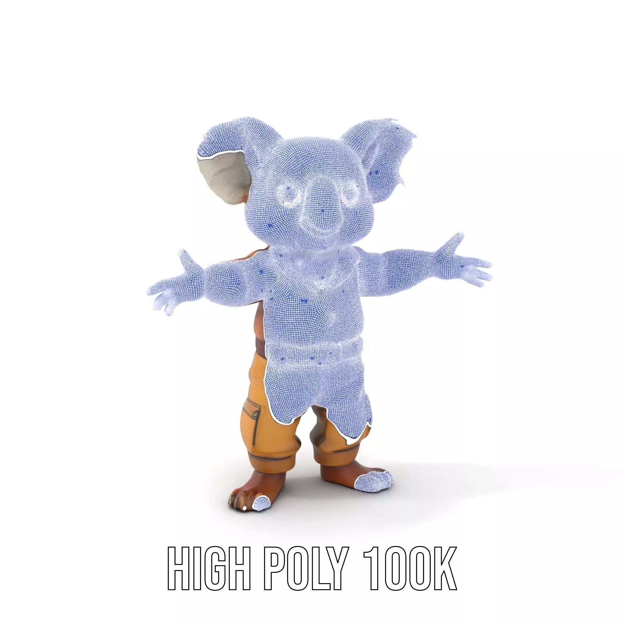 Koala Character Model Rigged and Animated Low-poly 3D model_5