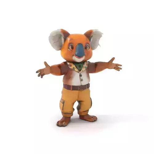 Koala Character Model  Rigged and Animated Low-poly 3D model
