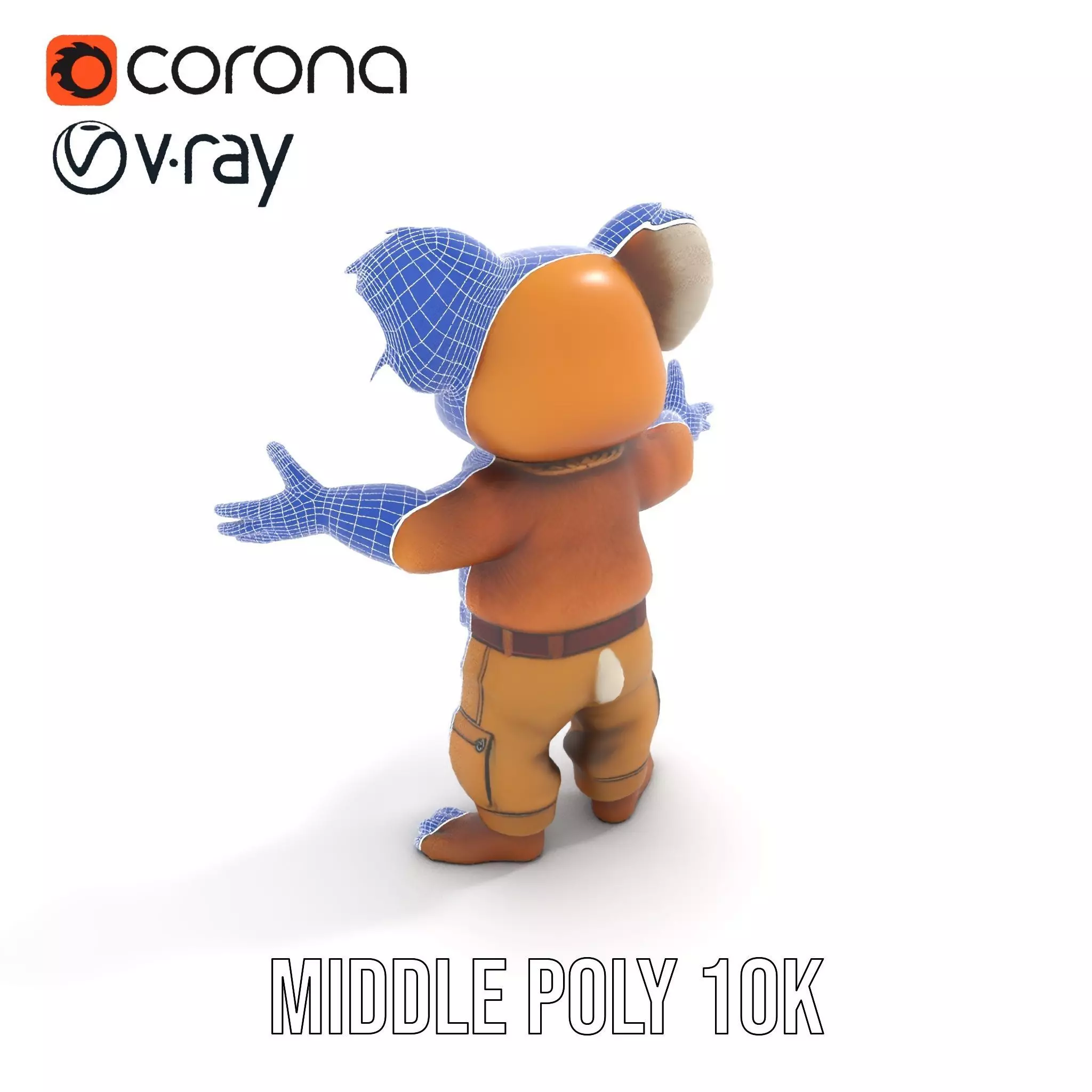 Koala Character Model Rigged and Animated Low-poly 3D model_27