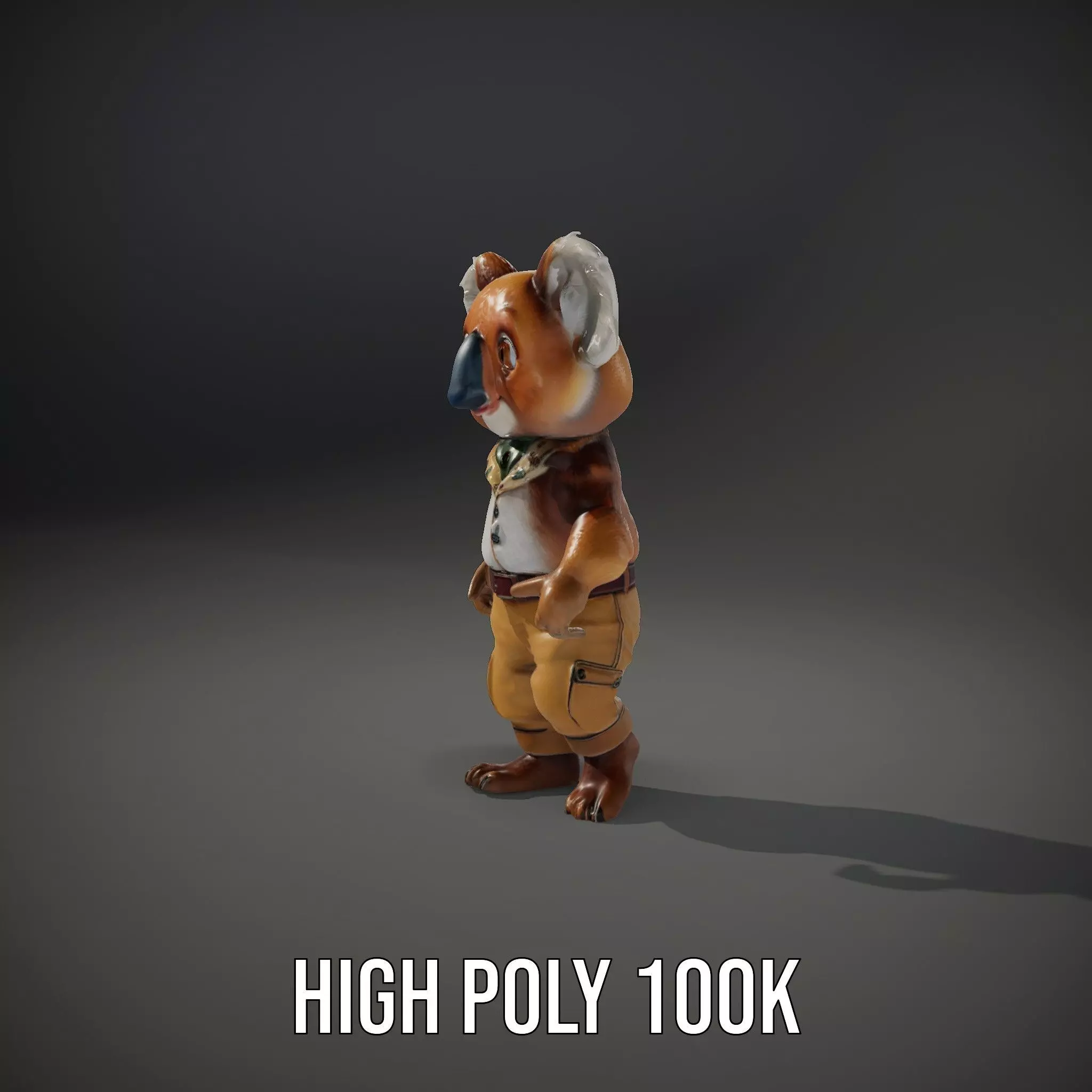 Koala Character Model Rigged and Animated Low-poly 3D model_21