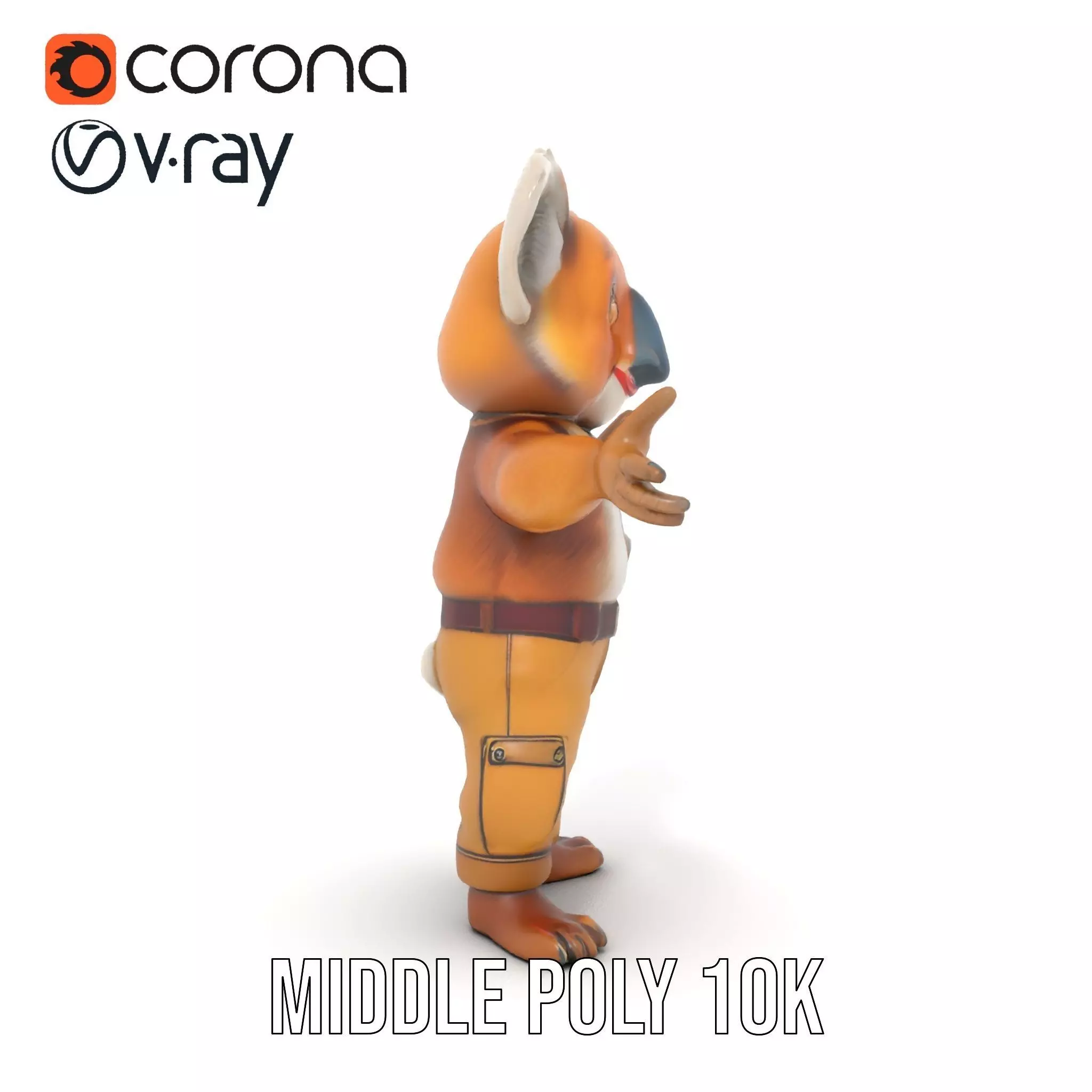 Koala Character Model Rigged and Animated Low-poly 3D model_13