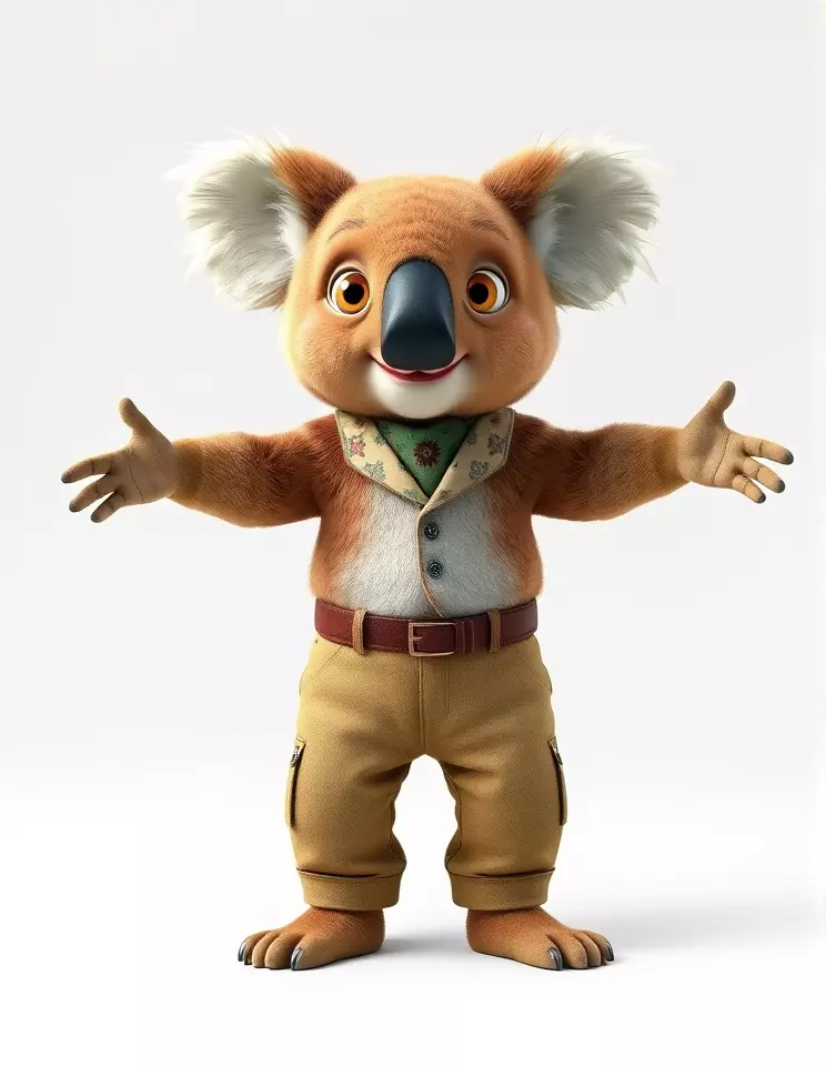 Koala Character Model Rigged and Animated Low-poly 3D model_3