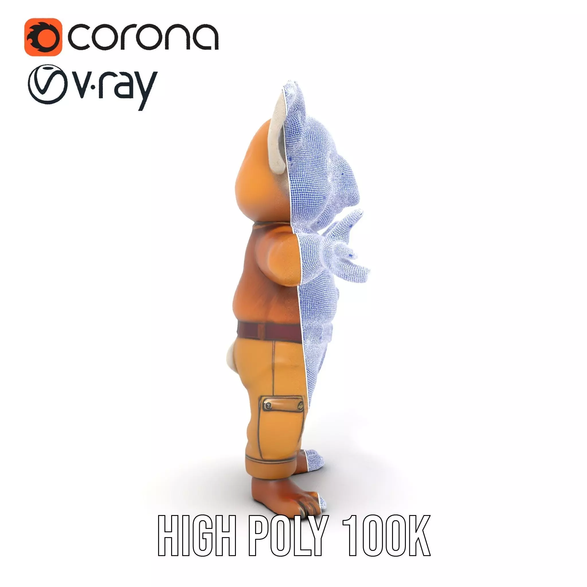 Koala Character Model Rigged and Animated Low-poly 3D model_36