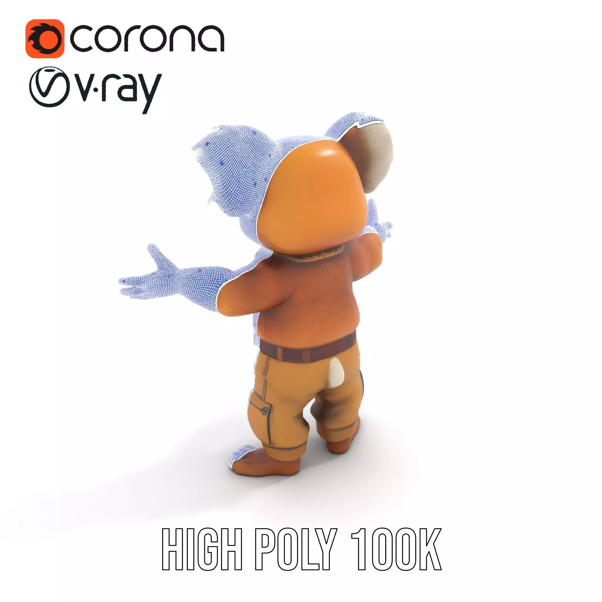 Koala Character Model Rigged and Animated Low-poly 3D model_34