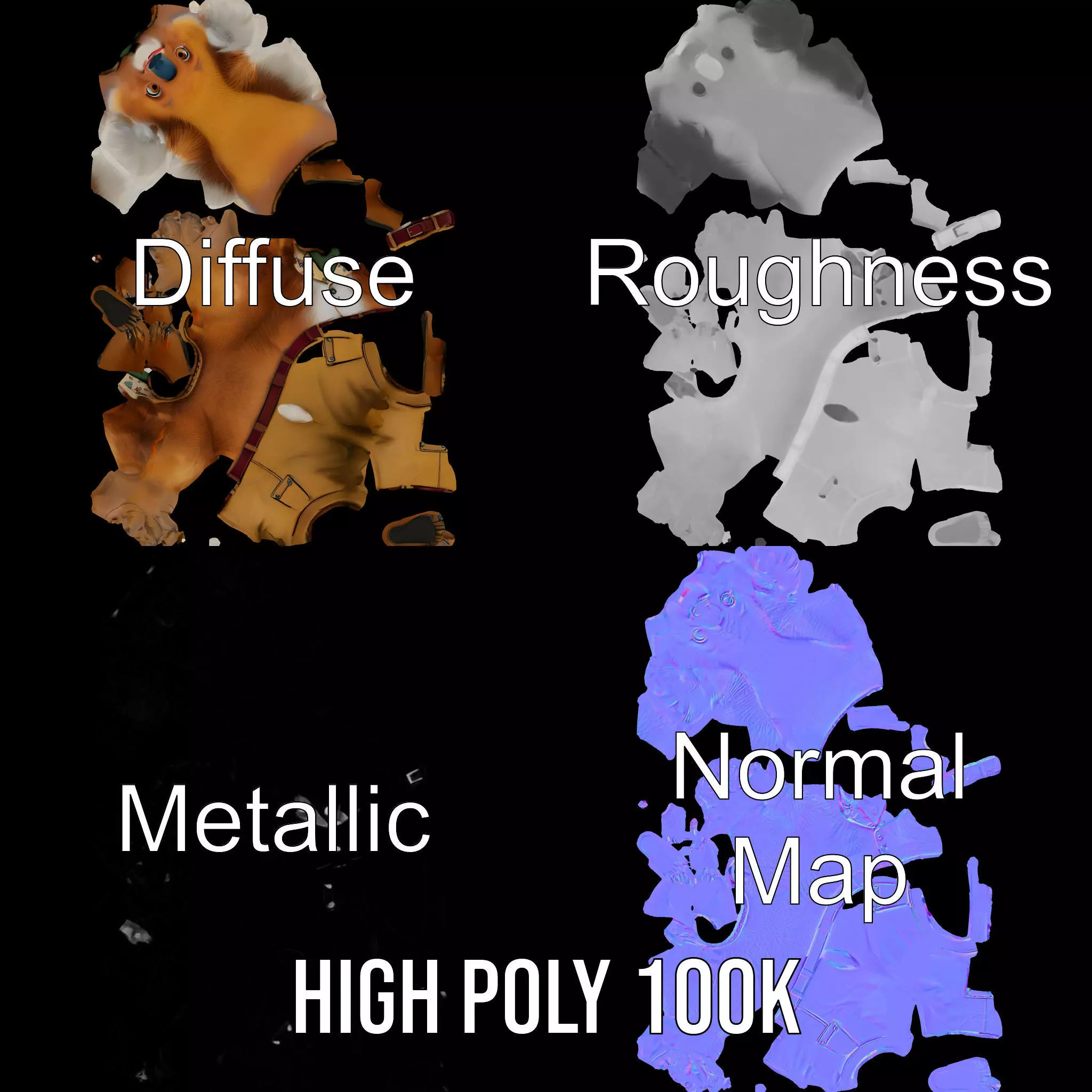 Koala Character Model Rigged and Animated Low-poly 3D model_4