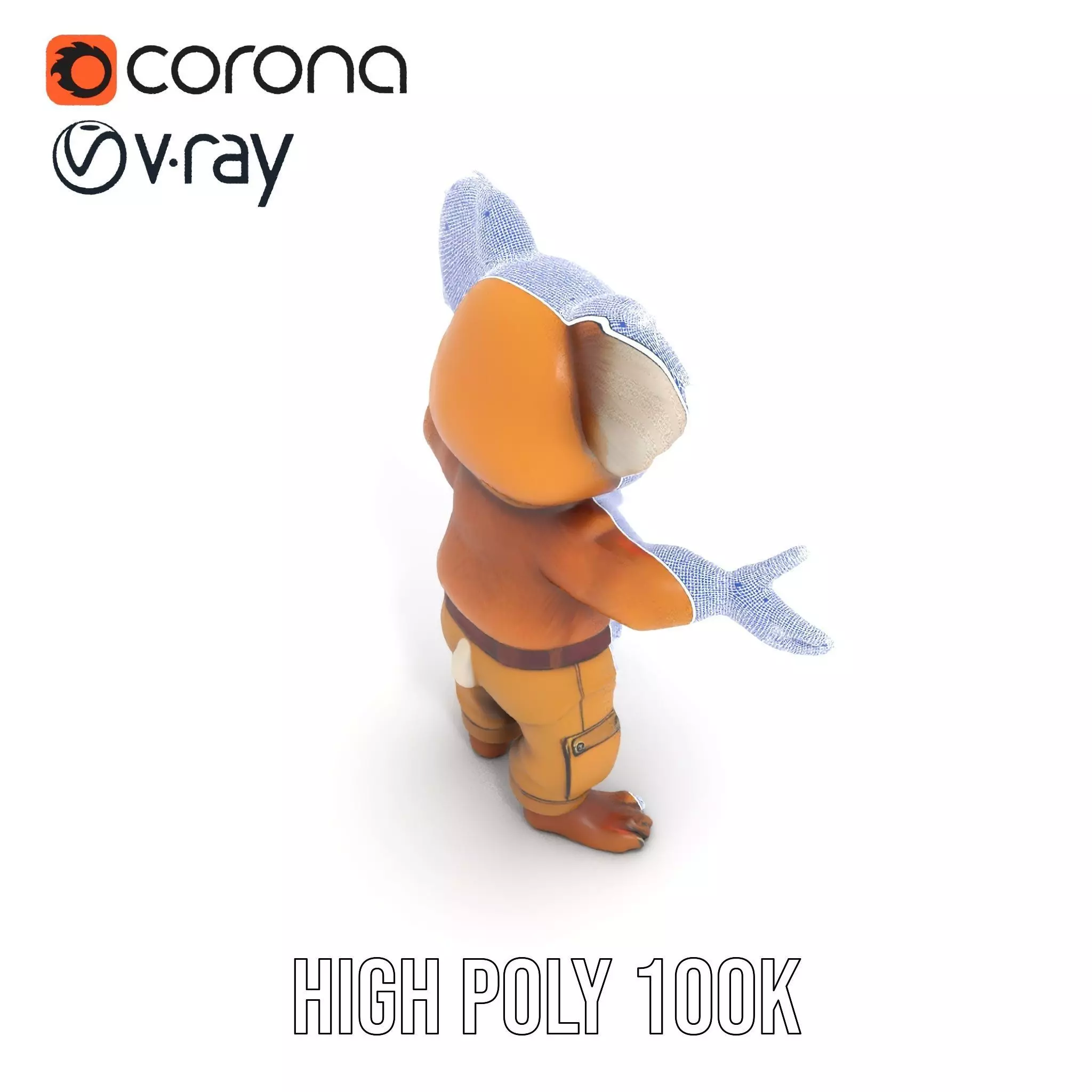 Koala Character Model Rigged and Animated Low-poly 3D model_37