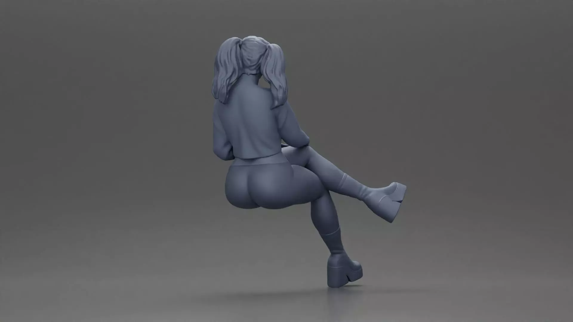 Stylish Woman Relaxing with Confident Poise 3D print model_9