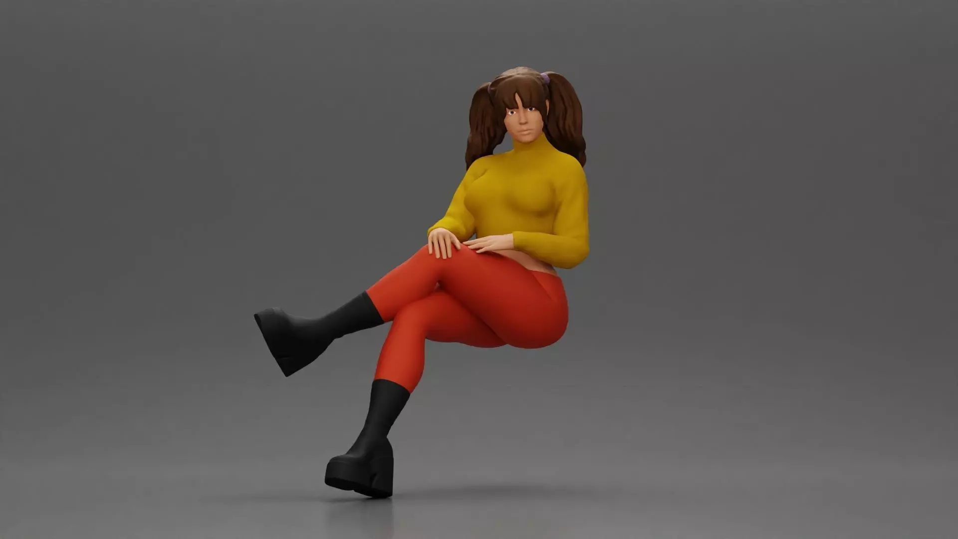 Stylish Woman Relaxing with Confident Poise 3D print model_0