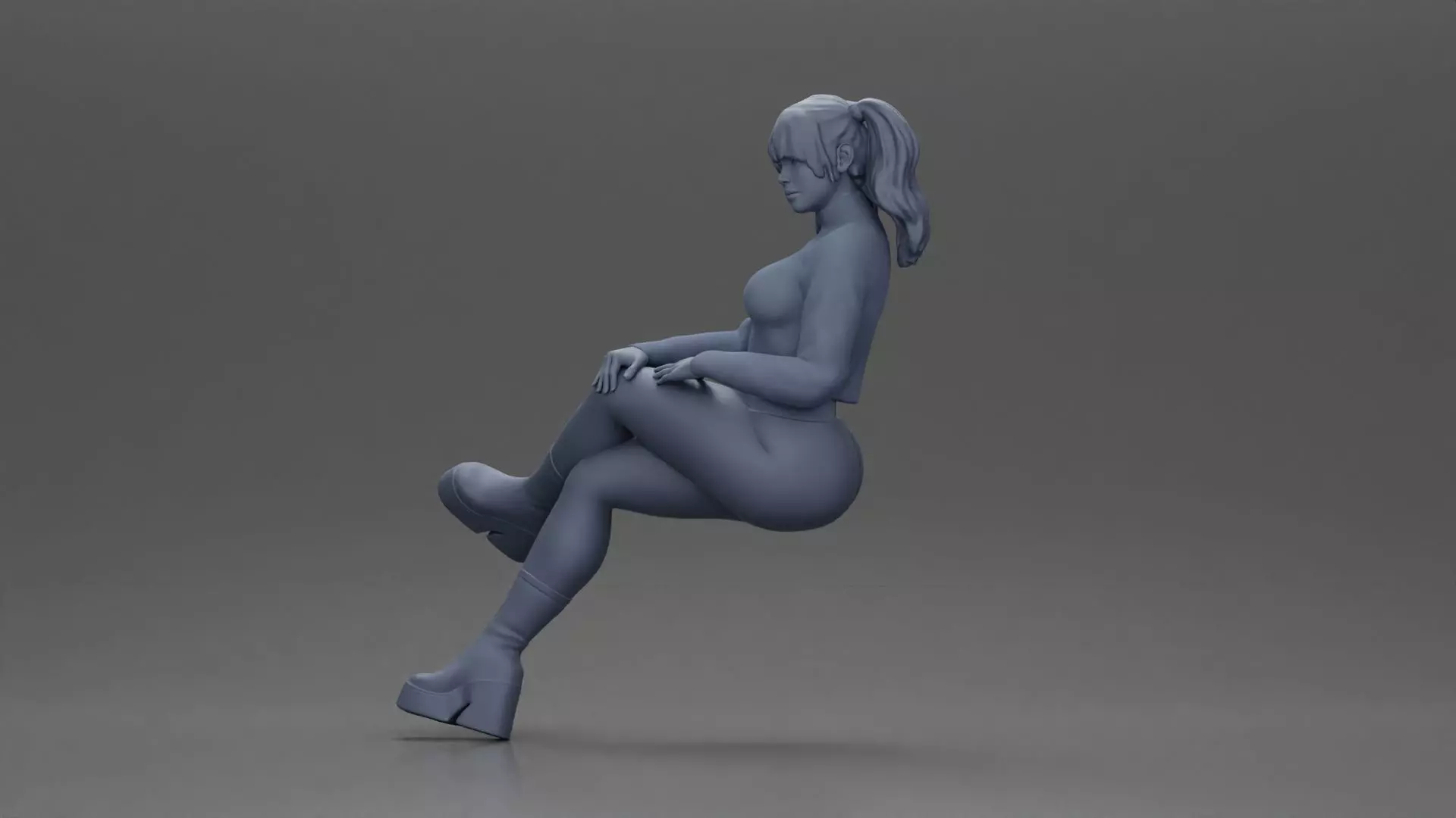 Stylish Woman Relaxing with Confident Poise 3D print model_11