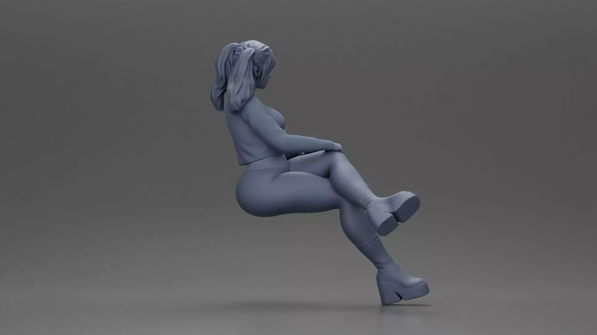 Stylish Woman Relaxing with Confident Poise 3D print model_8