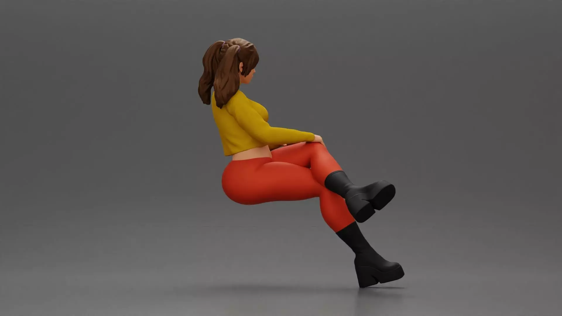 Stylish Woman Relaxing with Confident Poise 3D print model_2